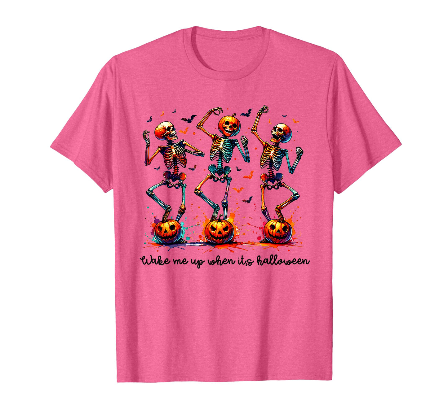 Wake Me When It's Halloween Funny Dancing Skeleton Halloween T-Shirt
