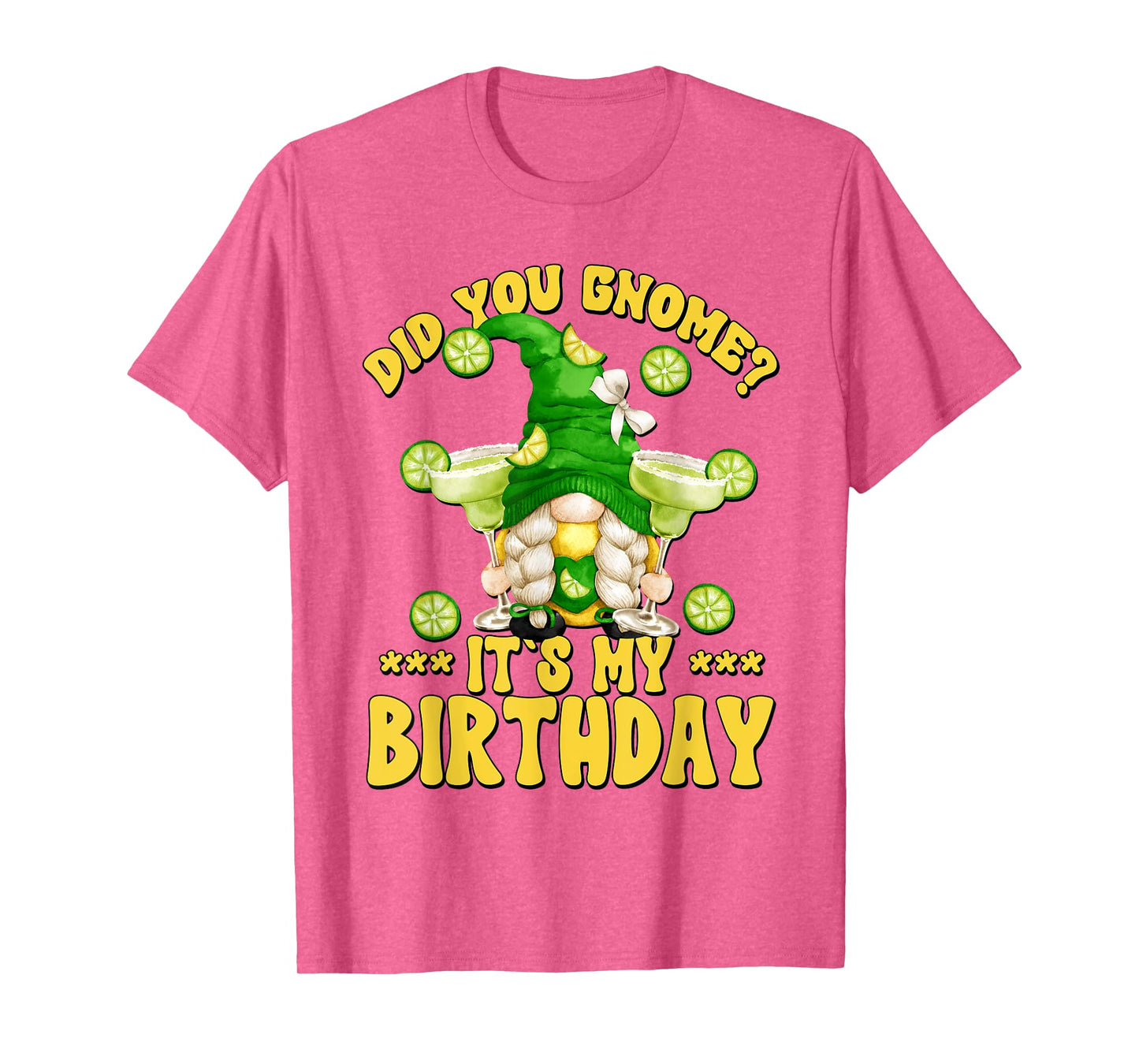 Drinking Margarita Birthday Party Gnome For Vacation Ladies T-Shirt