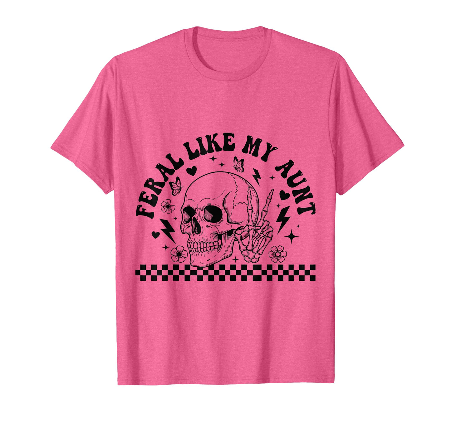 Feral Like My Aunt Funny Skeleton Hands Retro T-Shirt