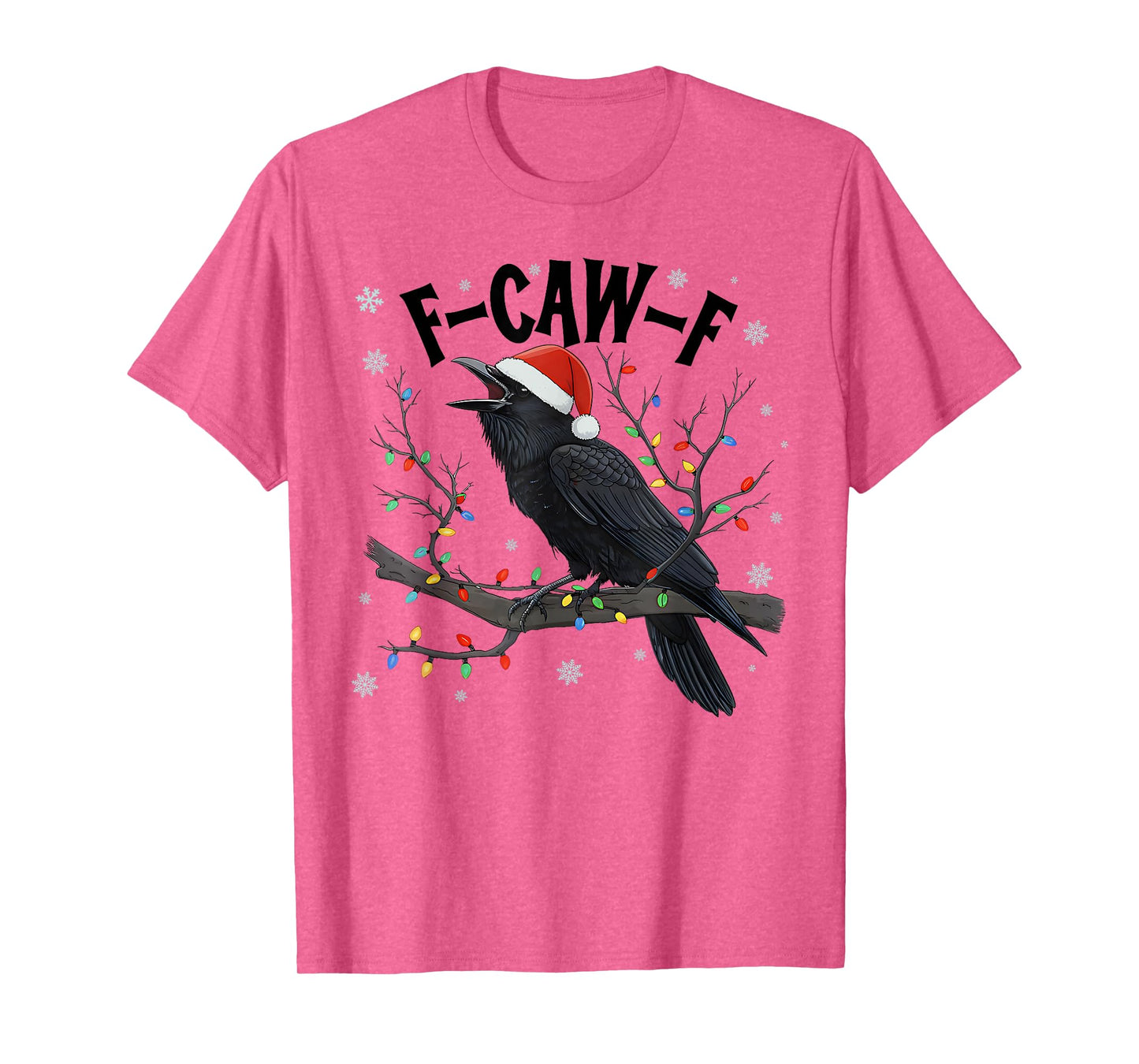 Merry Christmas F-Caw-F Crow Santa Black Bird Xmas Raven T-Shirt