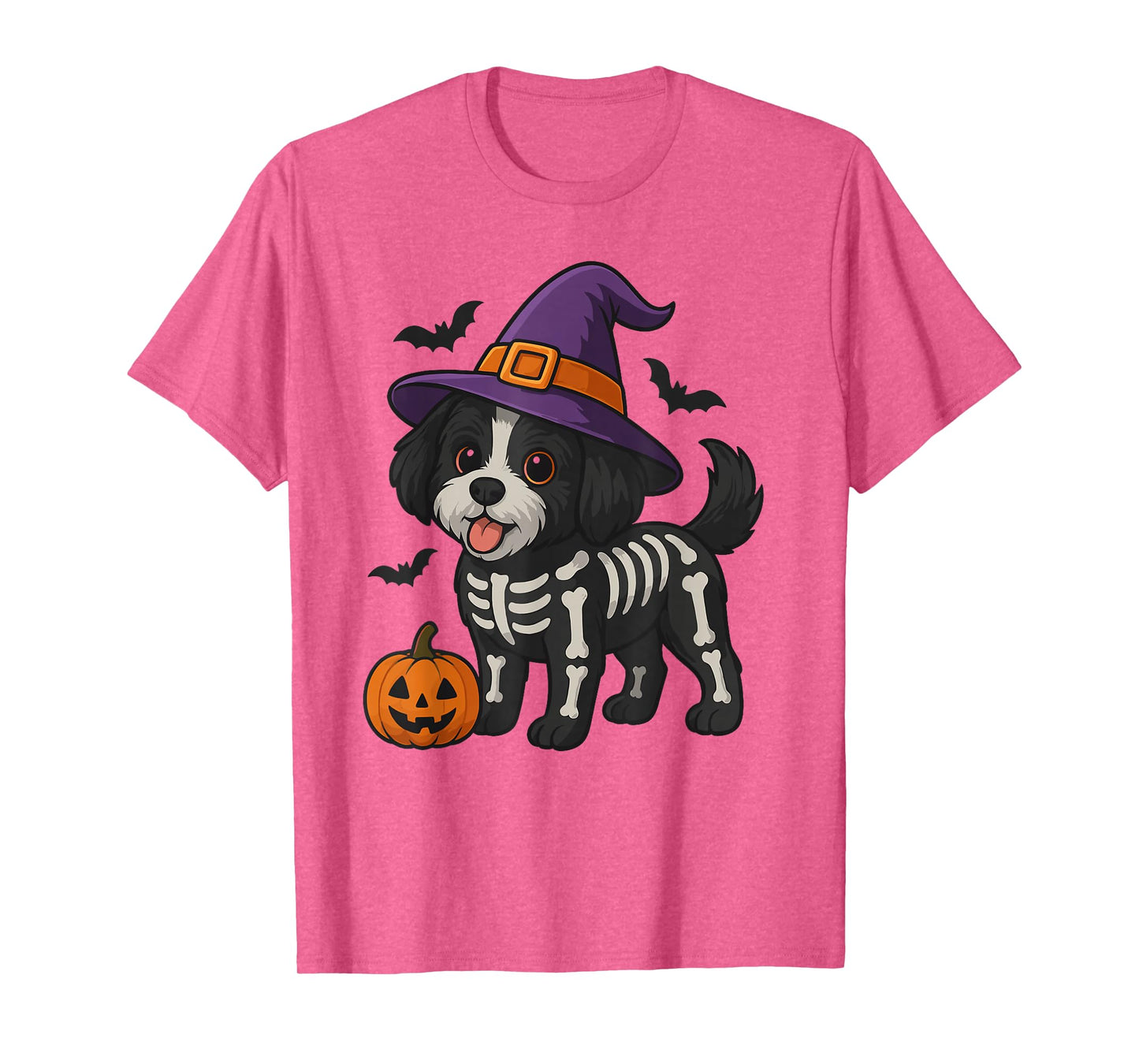 Shih Tzu Skeleton Halloween Spooky Trick or Treat T-Shirt