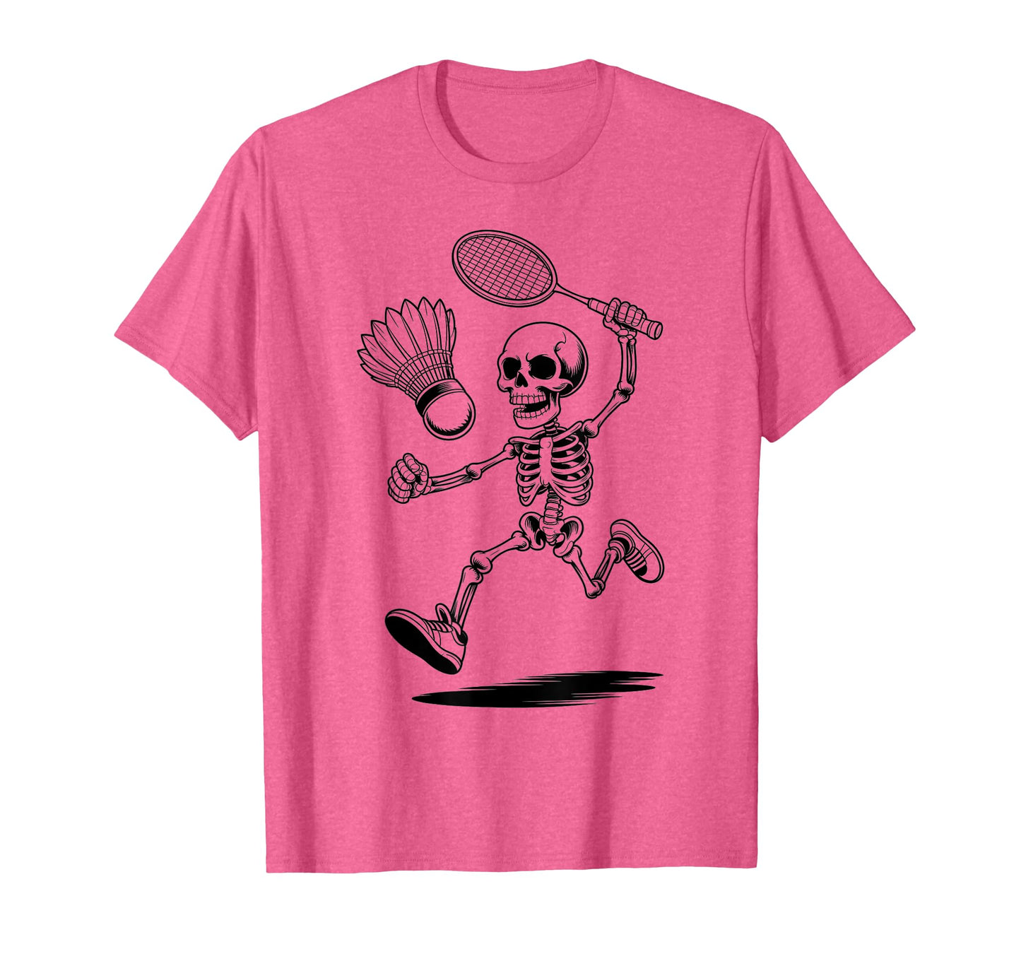 Funny Skeleton Playing Badminton Halloween Trick or Treat T-Shirt