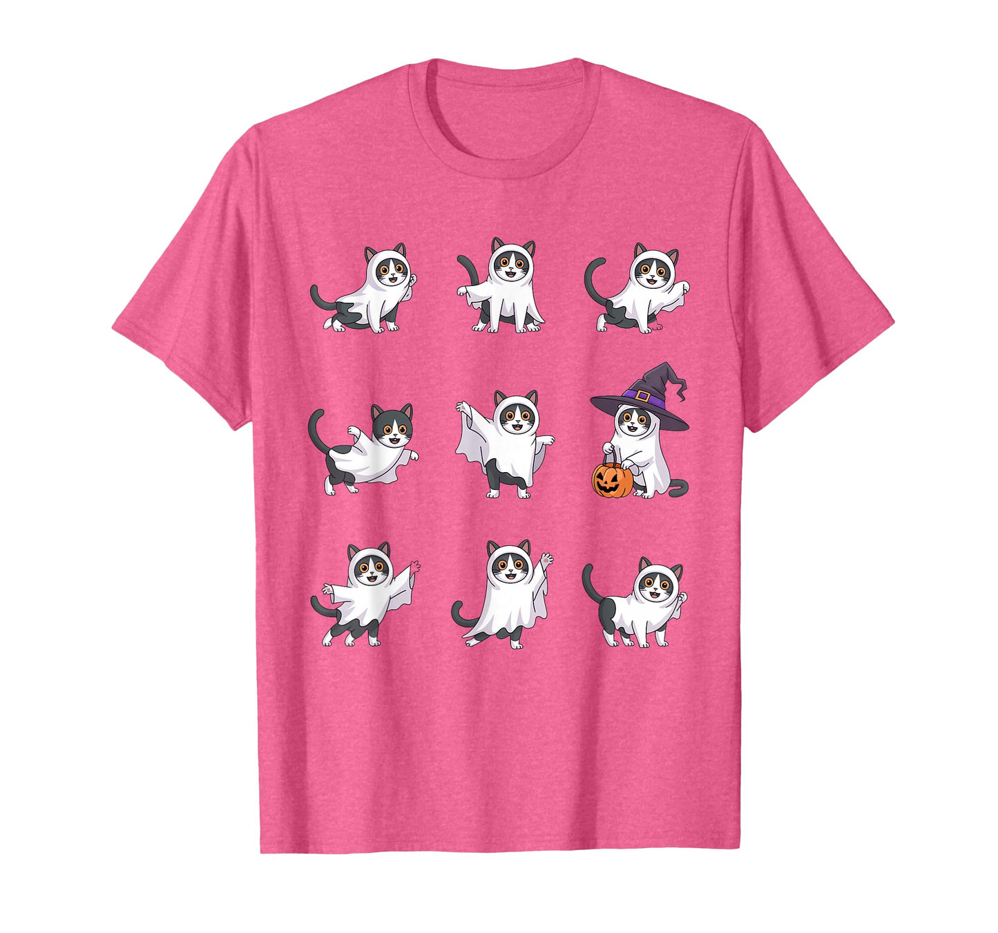 Cute Ghost Cat Funny Halloween Outfit Costumes Black Cat T-Shirt