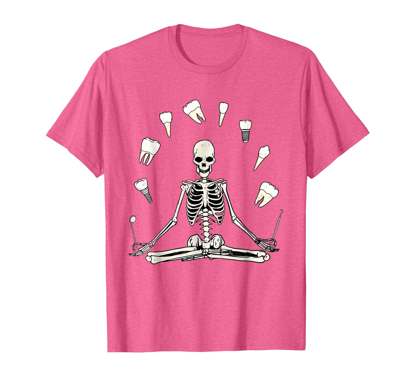 Funny Skeleton Yoga Dental Hygienist Tooth Dentist Halloween T-Shirt