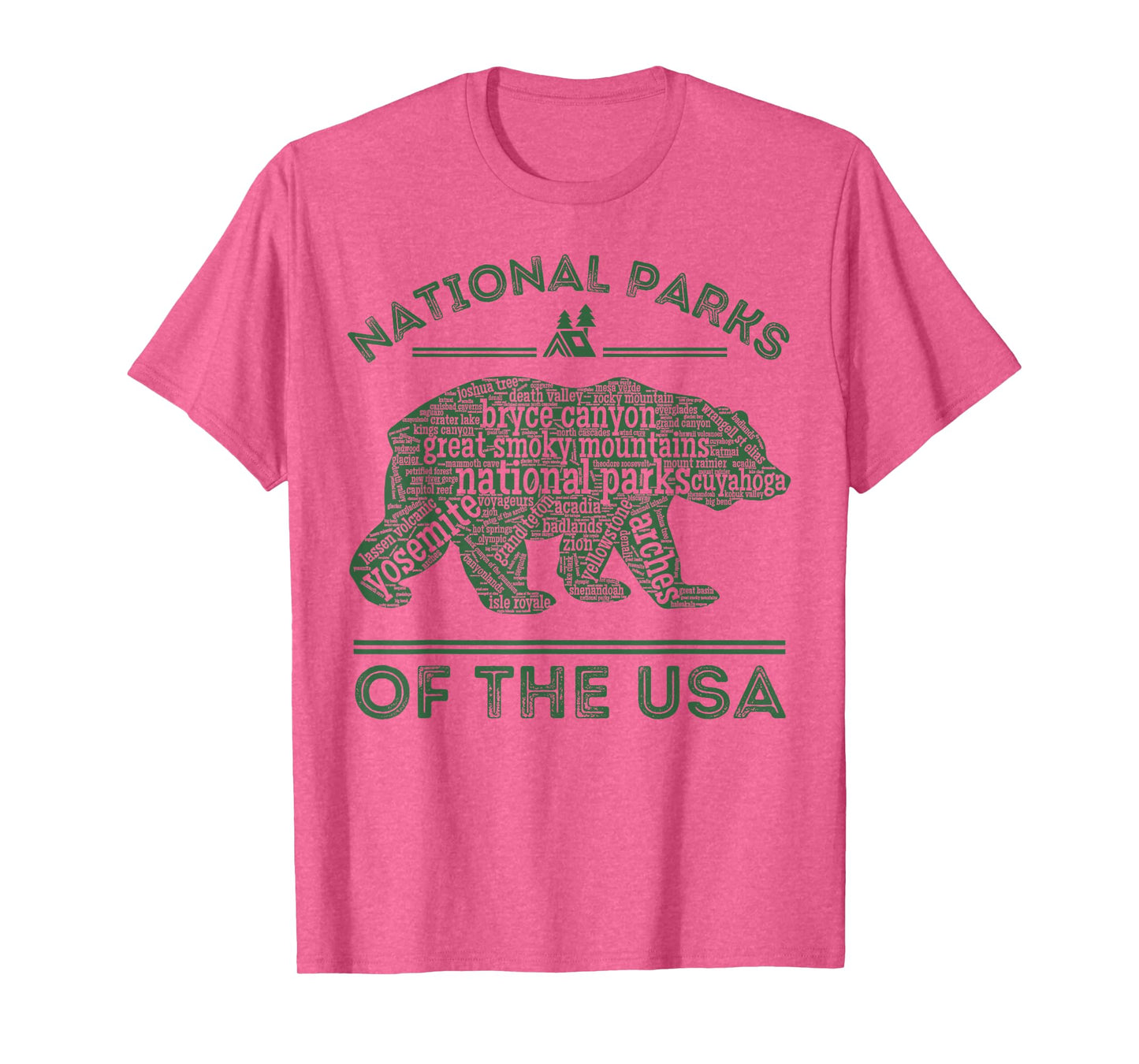 National Parks Bear Hiking Travel Camping Outdoors Retro USA T-Shirt