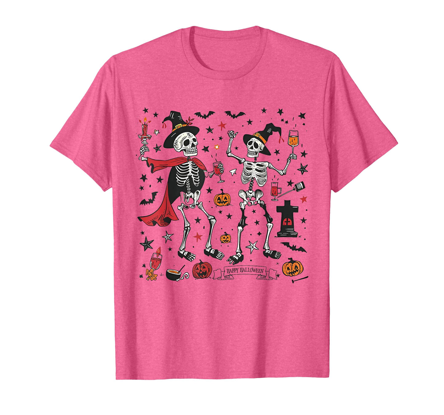 Dancing Skeletons Funny Spooky Halloween Party Men Boys Kids T-Shirt