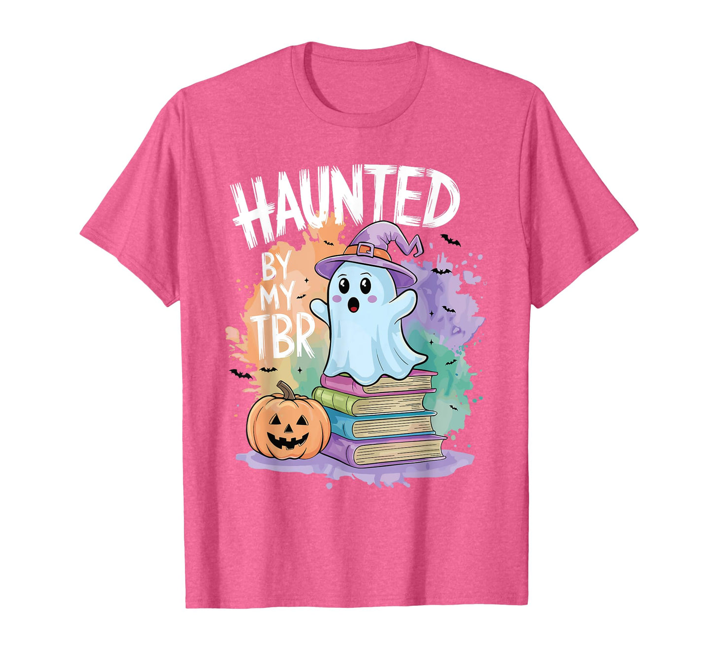 Haunted By My TBR Funny Book Lovers Ghost Halloween Bookworm T-Shirt