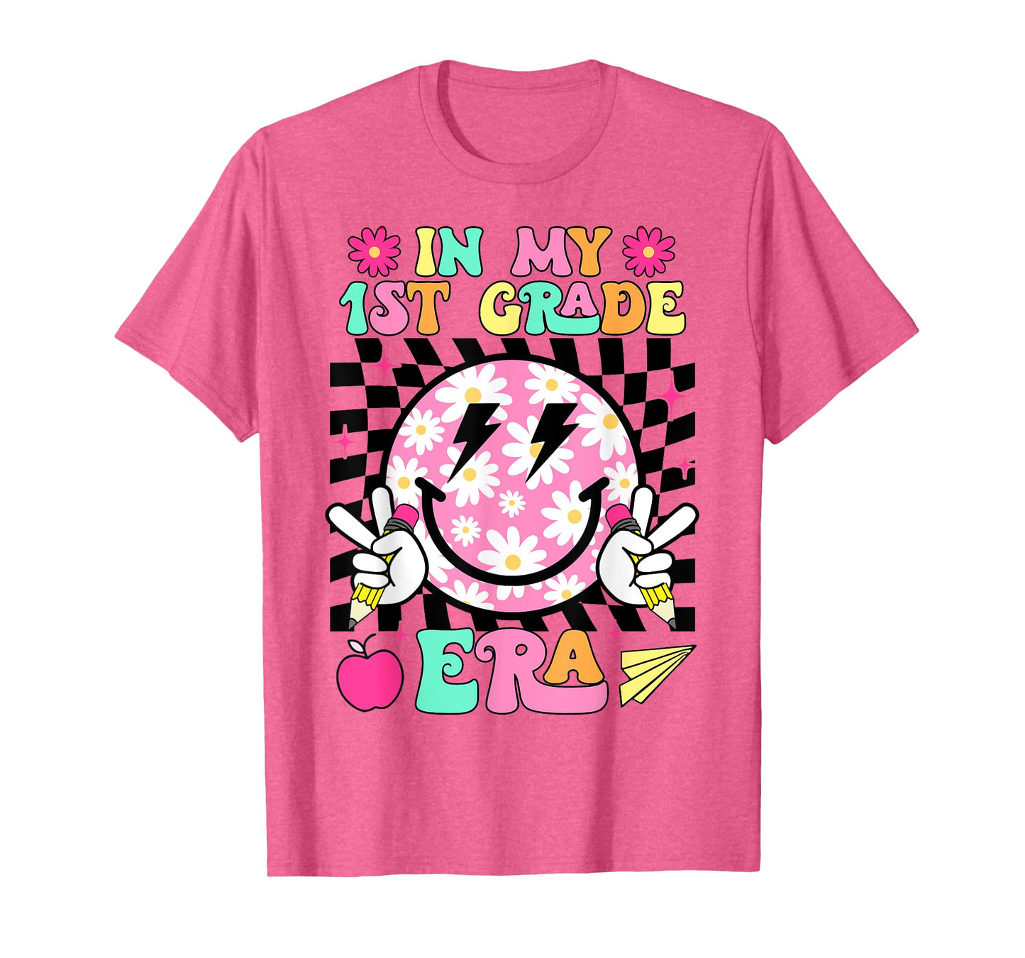 In My 1st Grade Era Smile Face Back To School Teacher Kid T-Shirt
