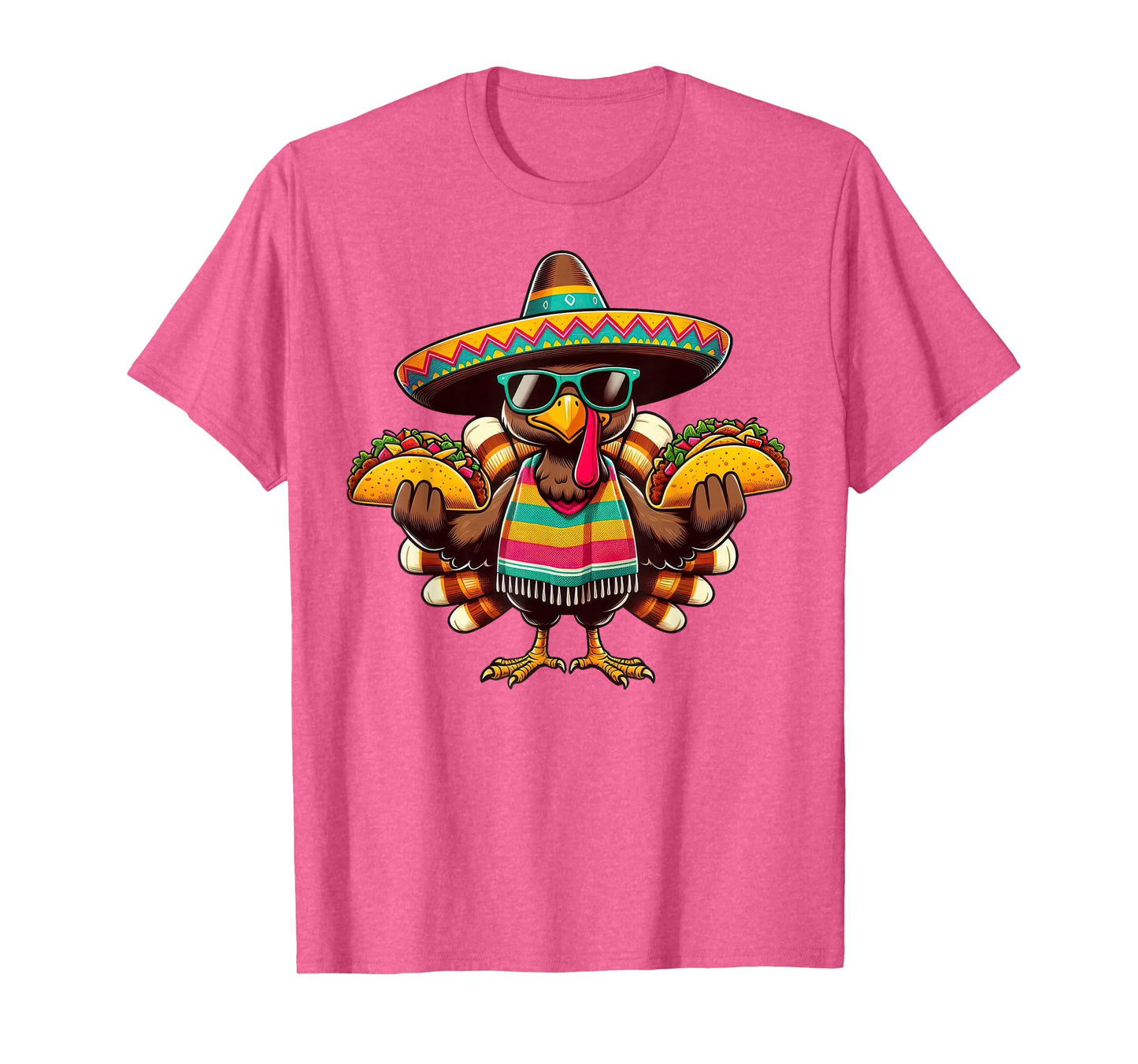 Funny Thanksgiving Turkey Eat Tacos Mexican Thanksgiving Fun T-Shirt