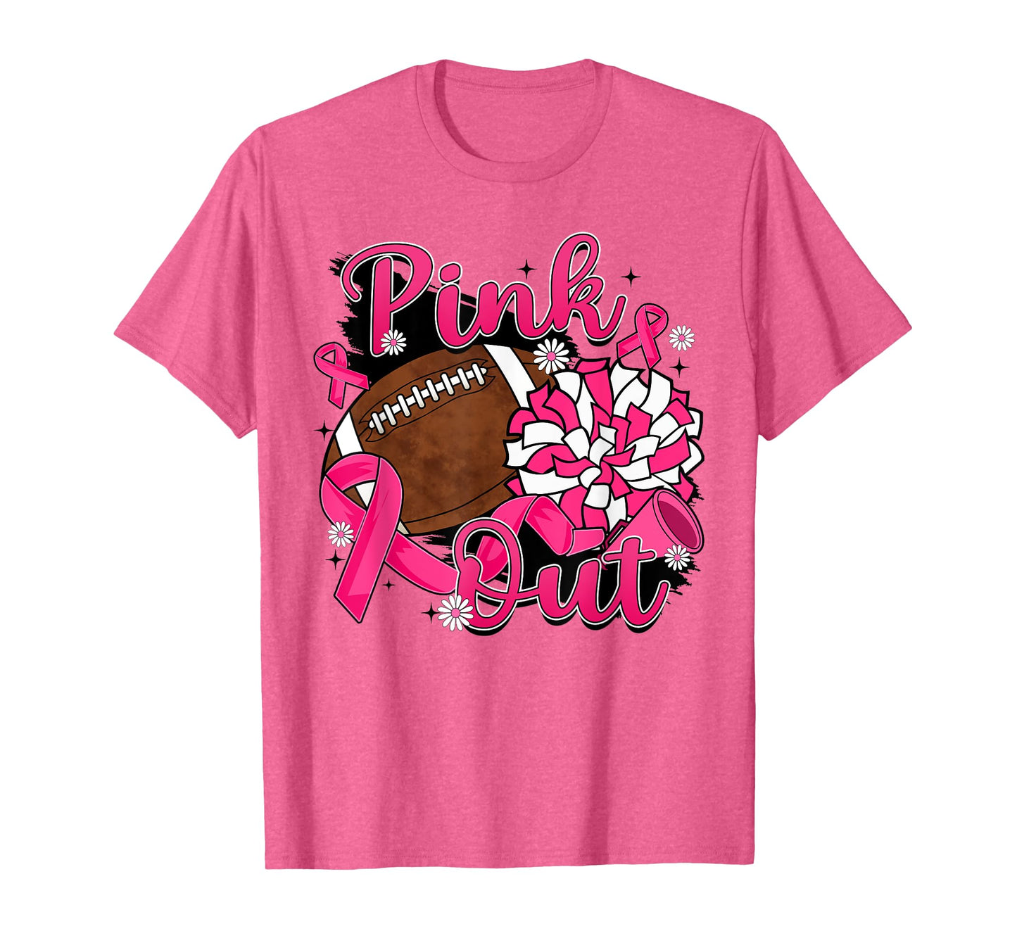 Breast Cancer Awareness Football Pink Out Pink Ribbon Women T-Shirt