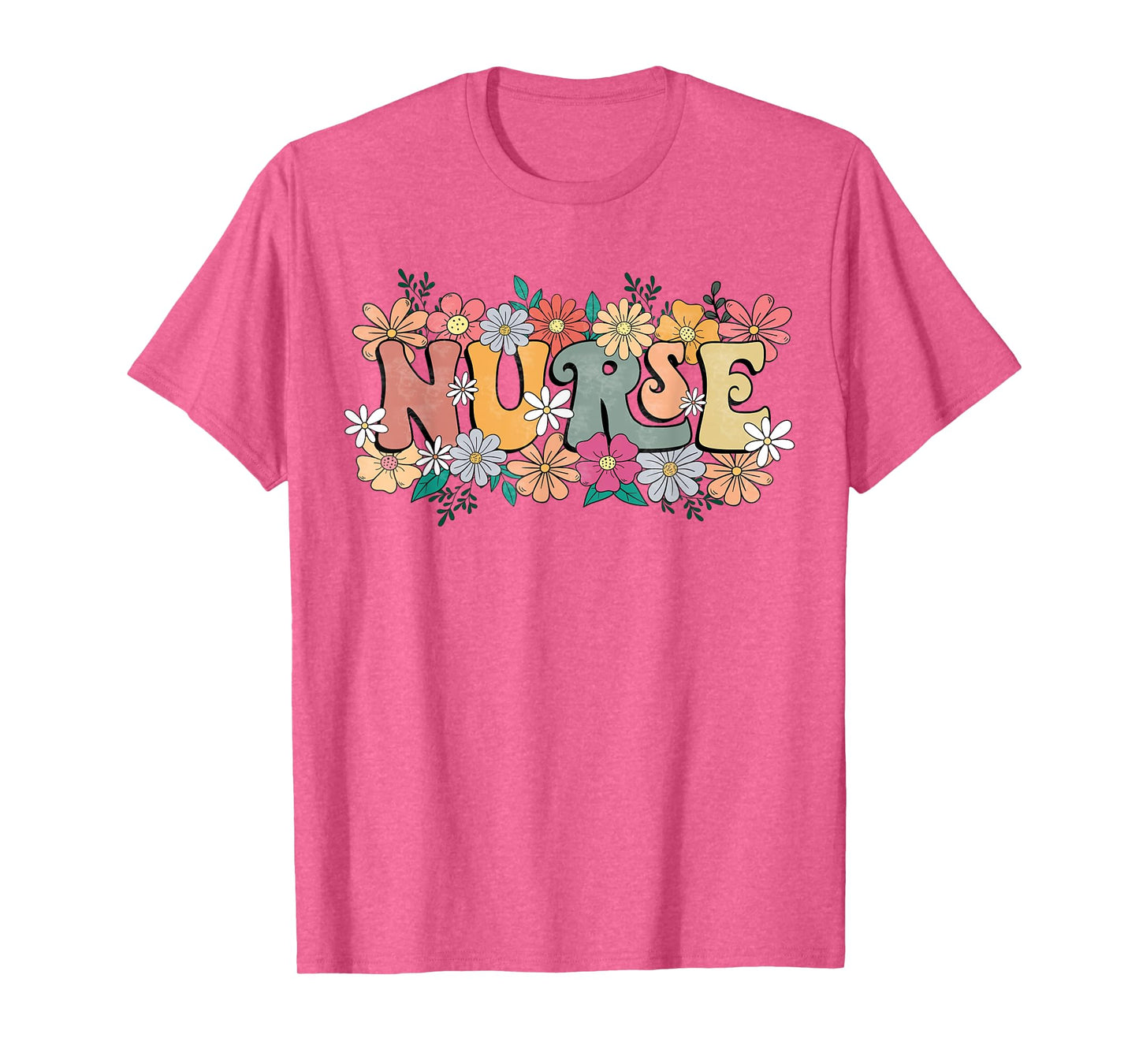 Retro Groovy Nurse Flower Nursing Happy Nurse Week 2025 T-Shirt