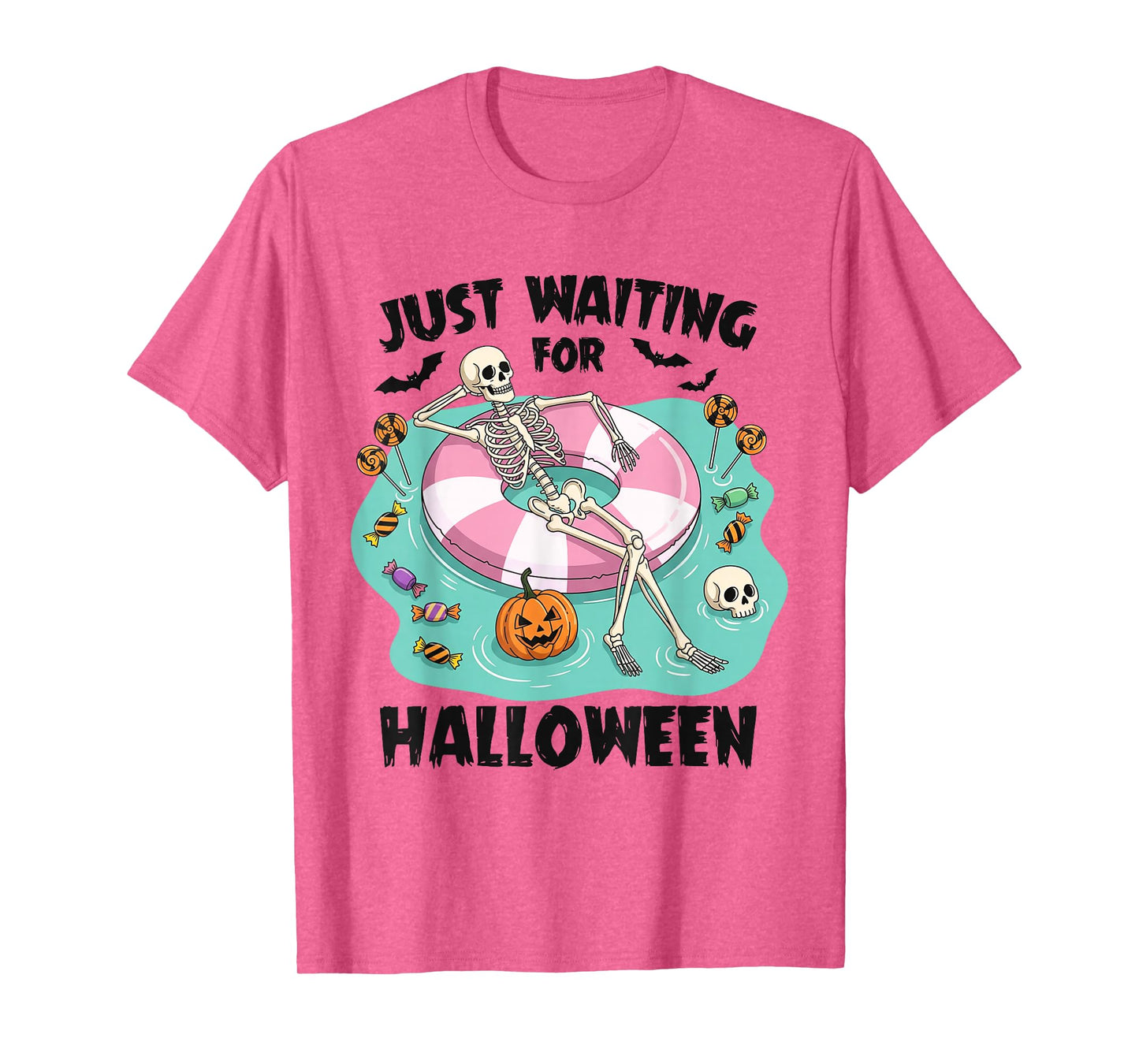 Spooky Summer Skeleton Just Waiting for Halloween T-Shirt