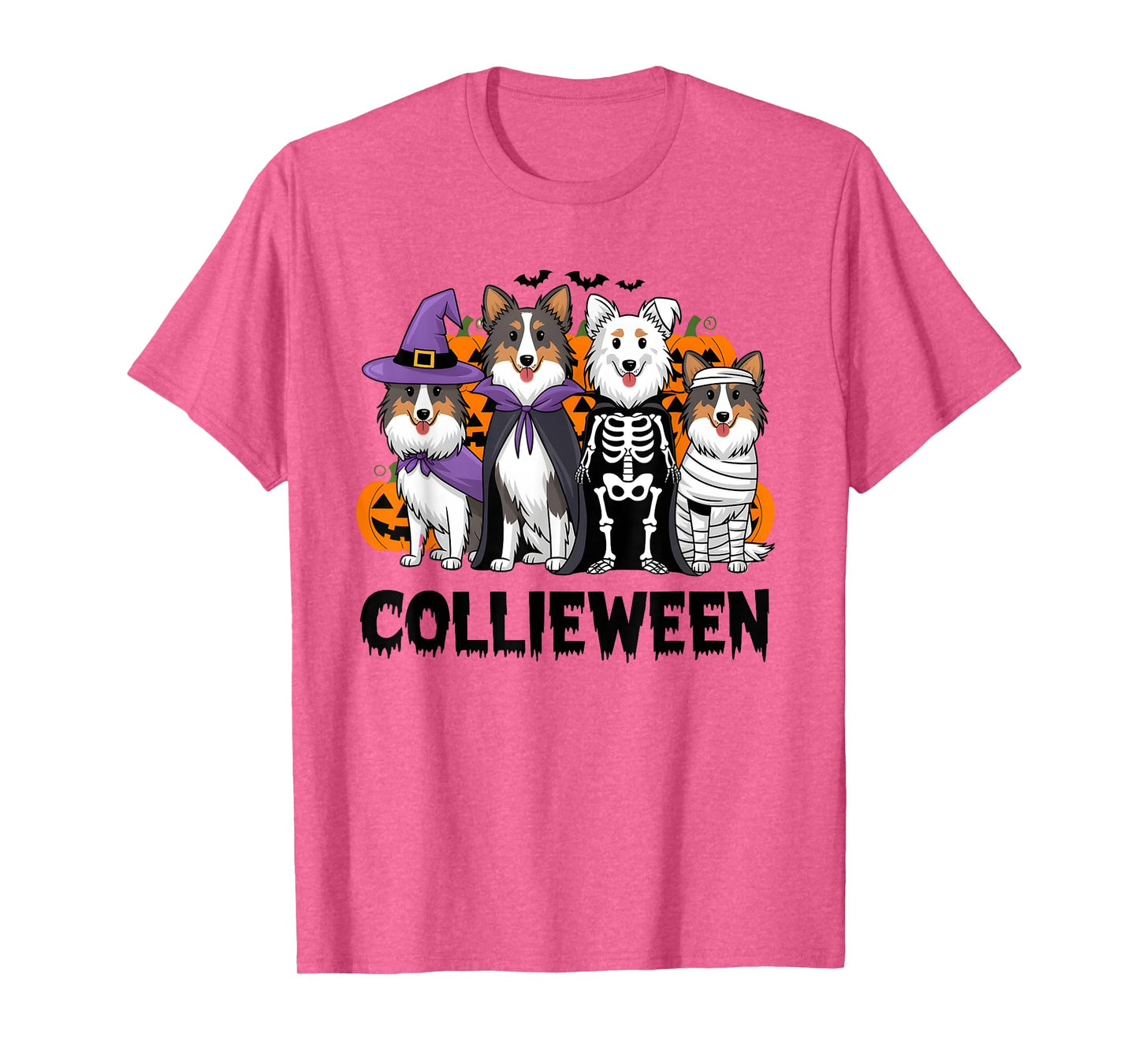 Funny Halloween Rough Collie Dog Lover Collieween Pumpkin T-Shirt