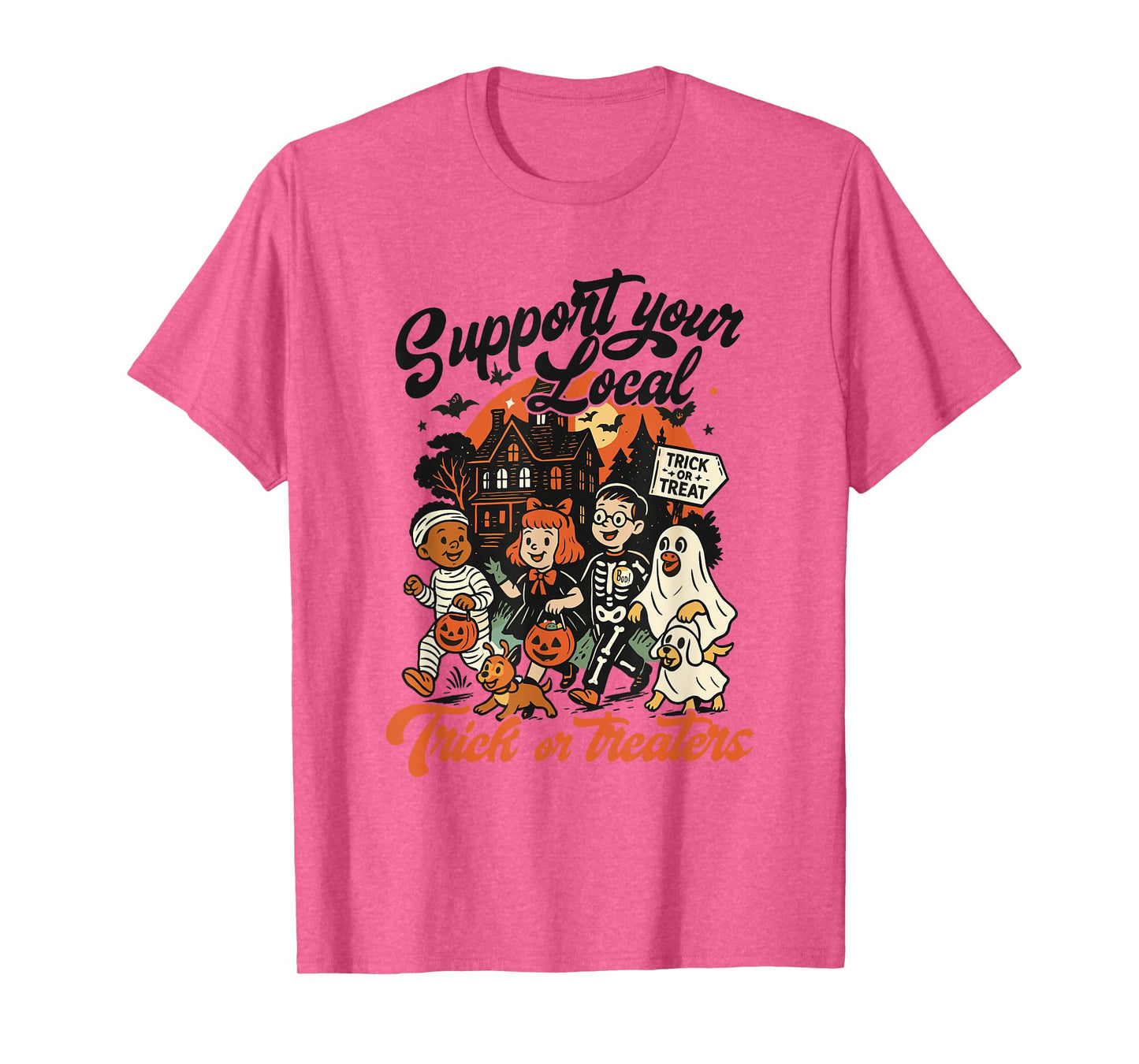 Support Your Local Trick or Treaters Vintage Halloween Witch T-Shirt
