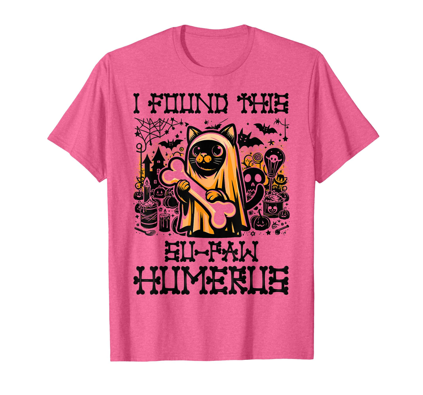 I Found This Su-Paw Humerus - Funny Cat Halloween T-Shirt