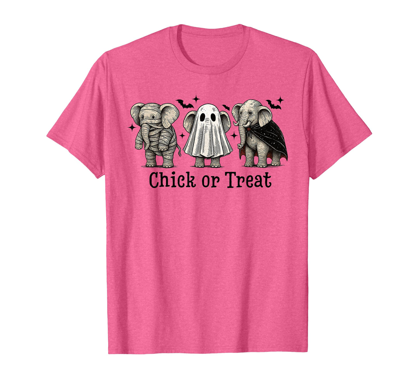 Chick Or Treat Elephant Ghost Spooky Skeleton Halloween Kids T-Shirt