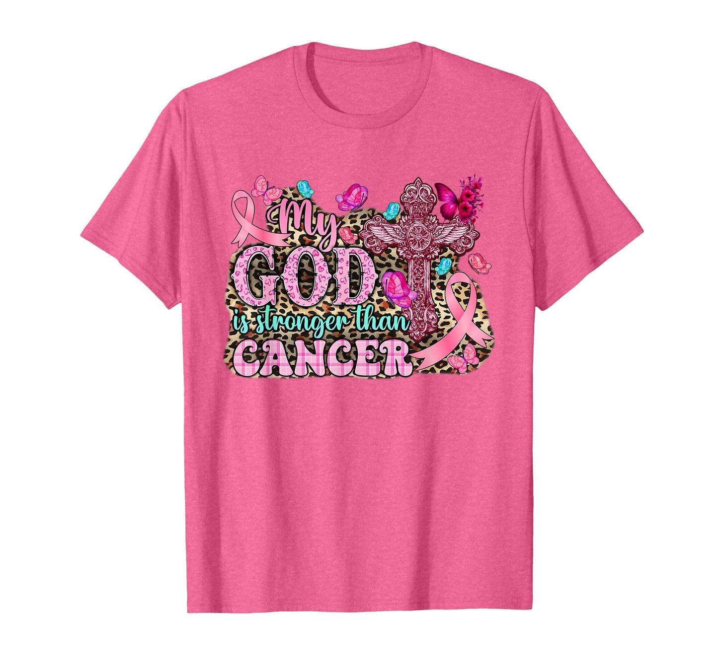 My God Is Stronger Than Christian Breast Cancer Awareness T-Shirt
