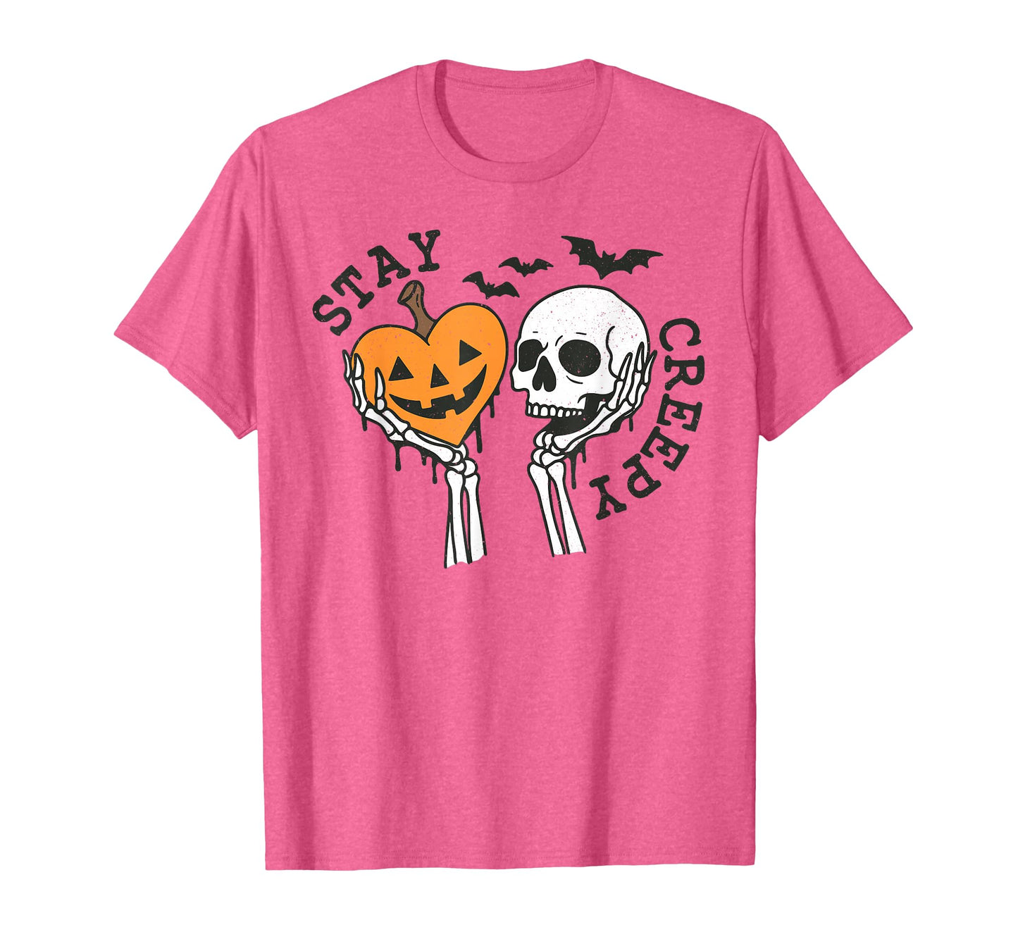 Stay Creepy Dripping Heart Halloween Skeleton Hand Spooky T-Shirt