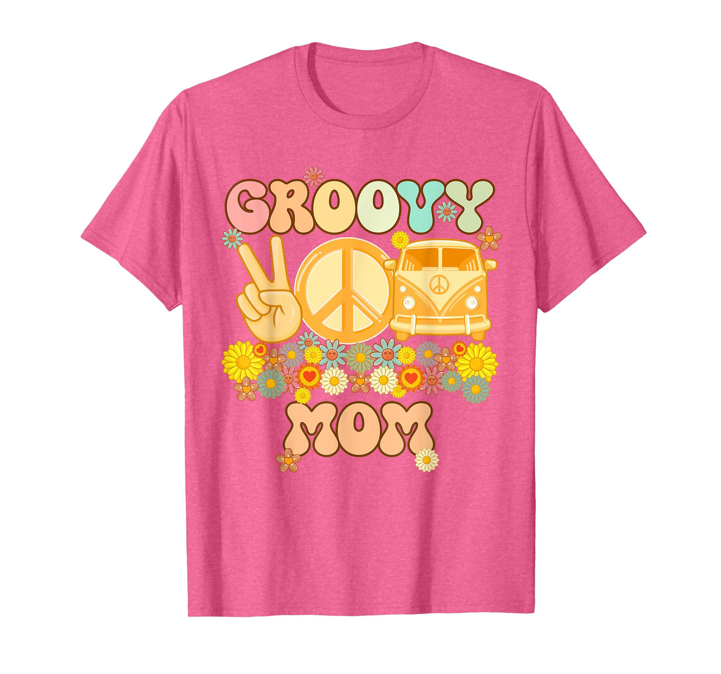Groovy Mom Retro Matching Family Baby Shower Mother's Day T-Shirt