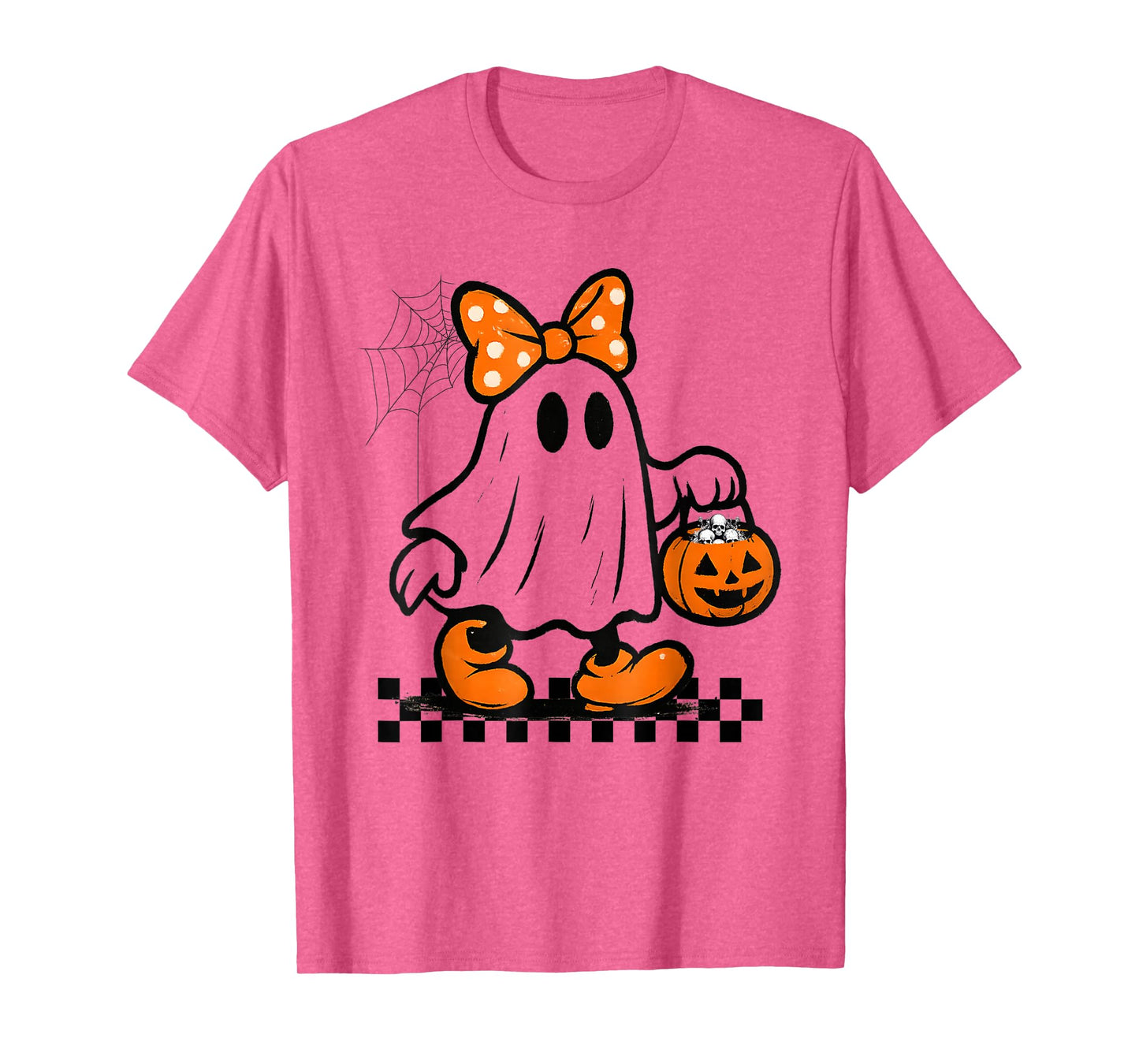 Spooky Season Retro Ghost Creepy Holding Pumpkin Halloween T-Shirt