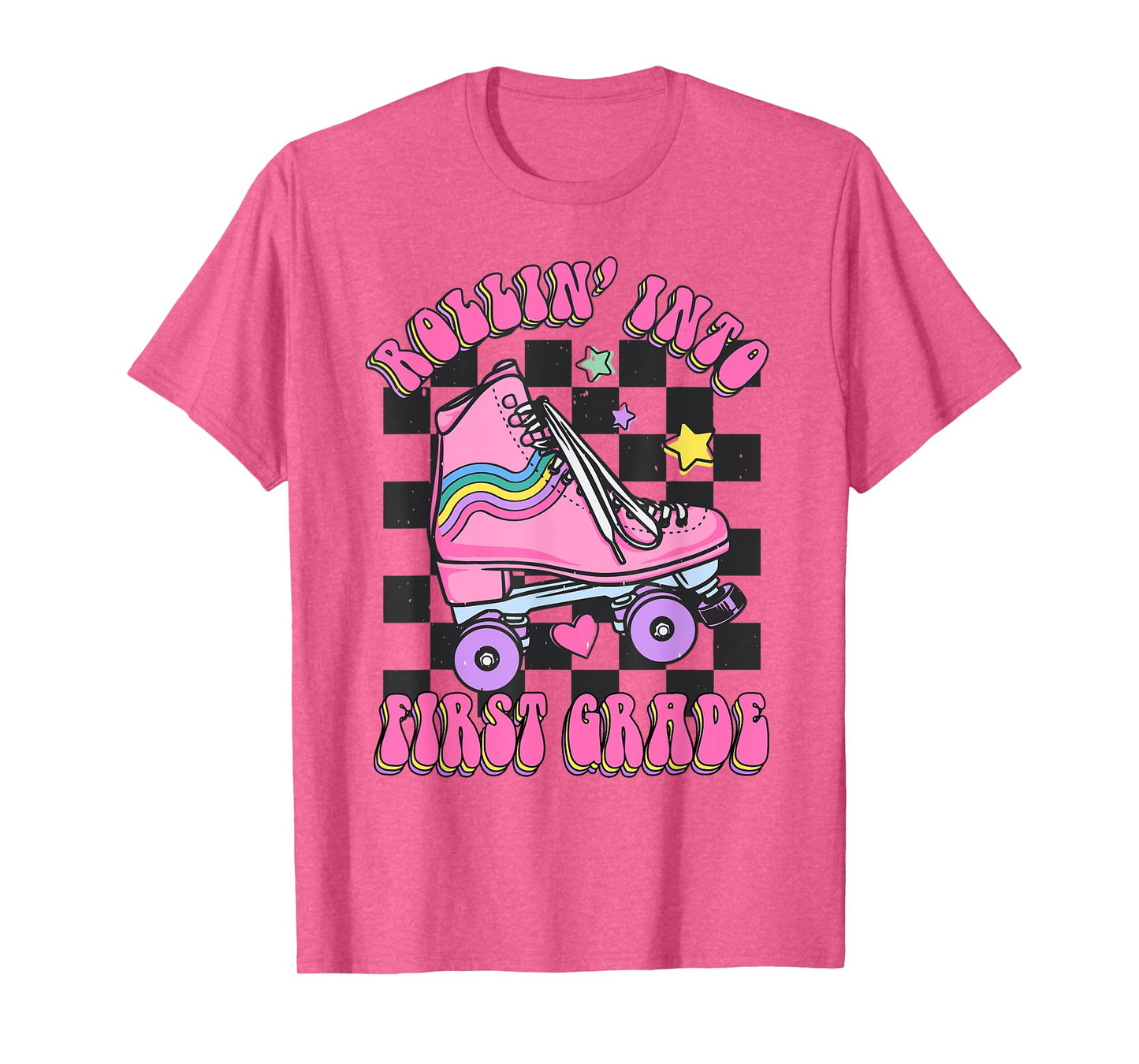 Kids Back To School Skating Rollin Into First 1st Grade T-Shirt