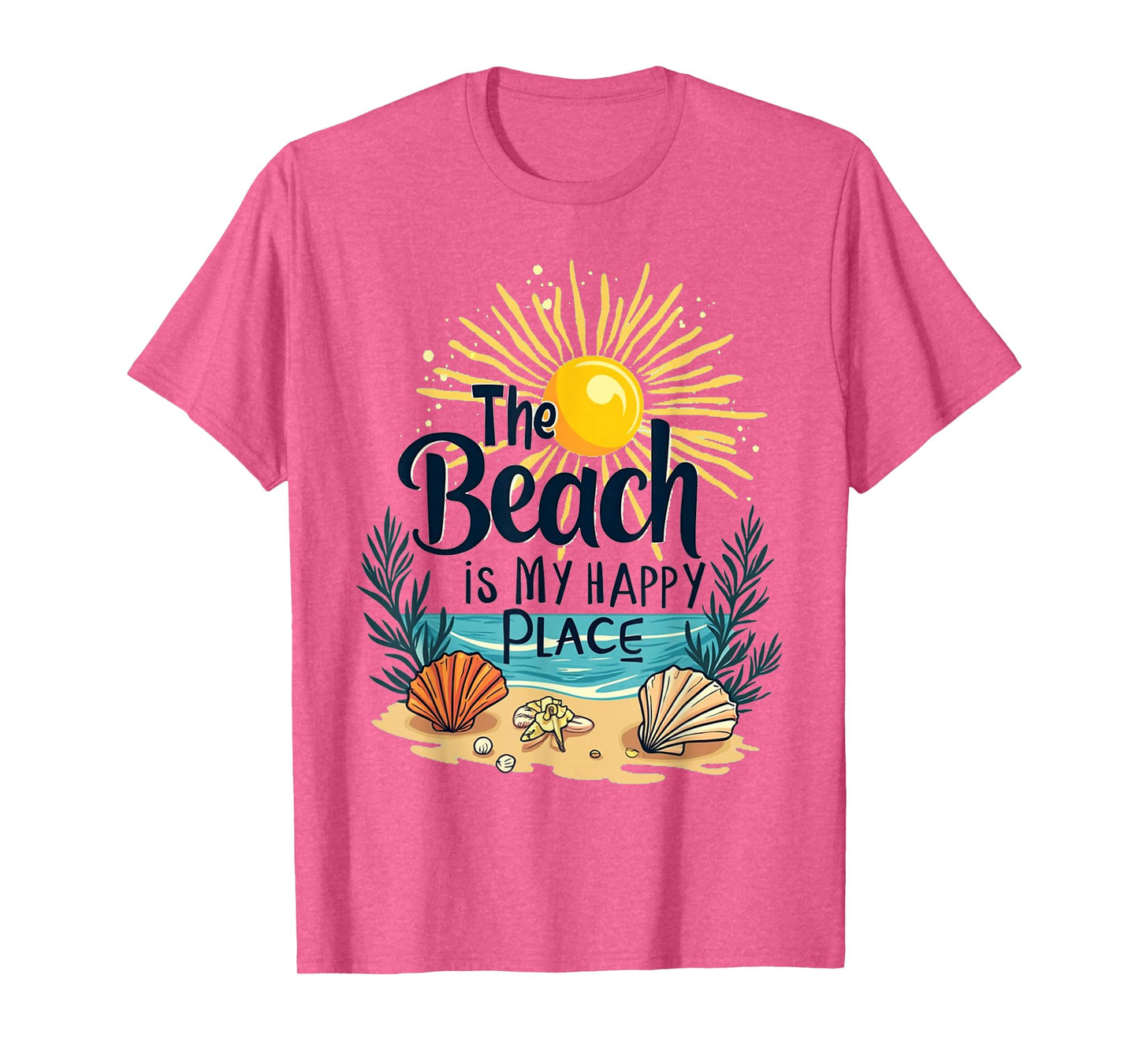 Beach Shirt Women The Beach is My Happy Place Casual Summer T-Shirt
