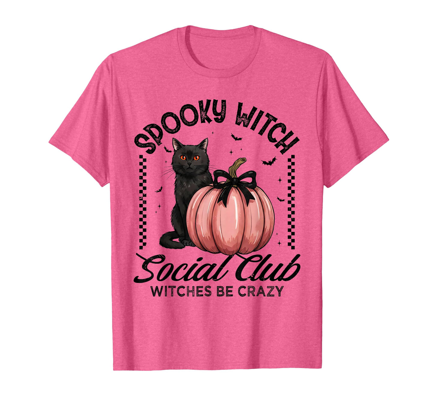 Spooky Witch Social Club Witches Be Crazy Halloween Cat T-Shirt