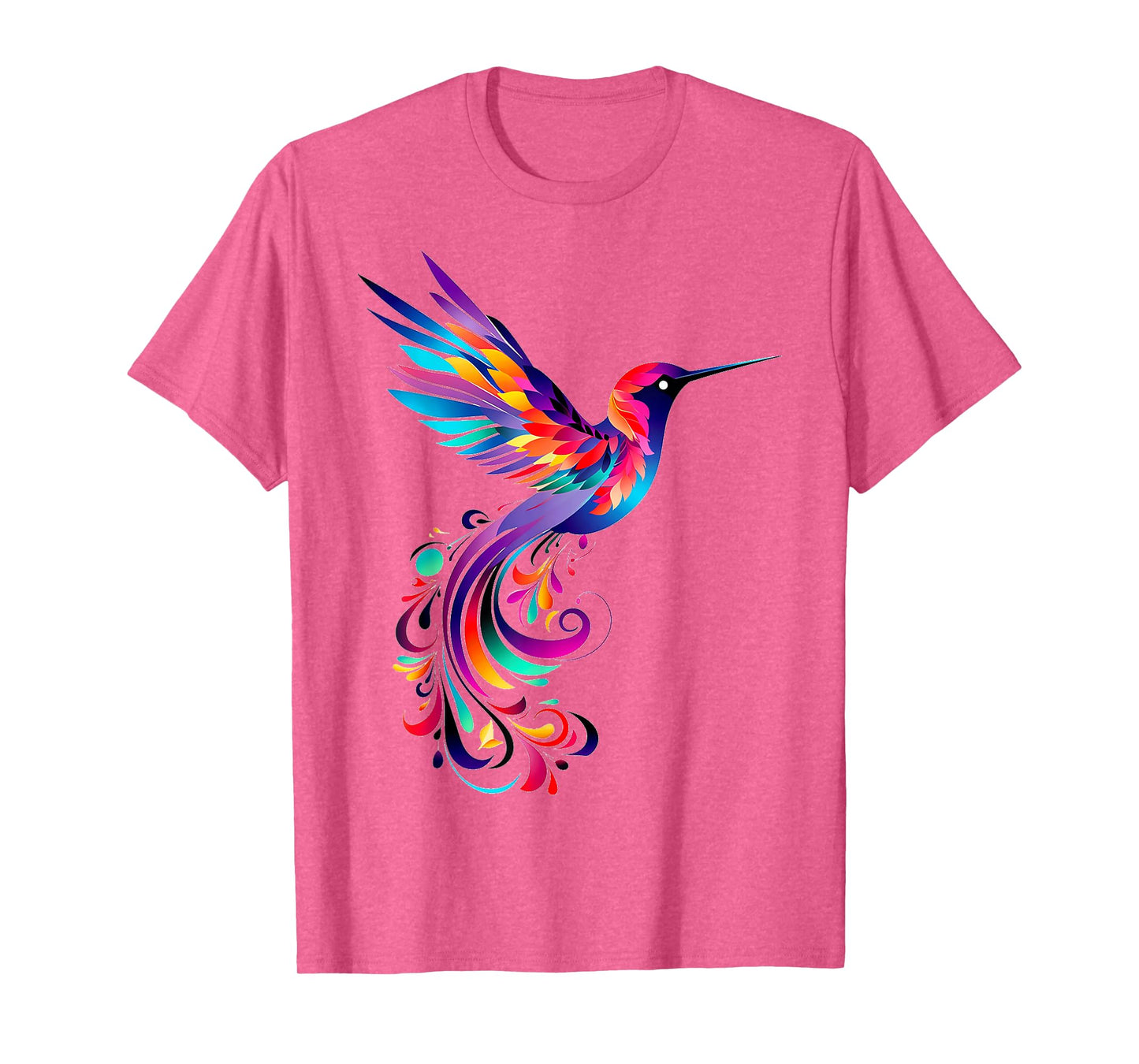 Hummingbird Colorful Motif Animal Abstract Art Hummingbird T-Shirt