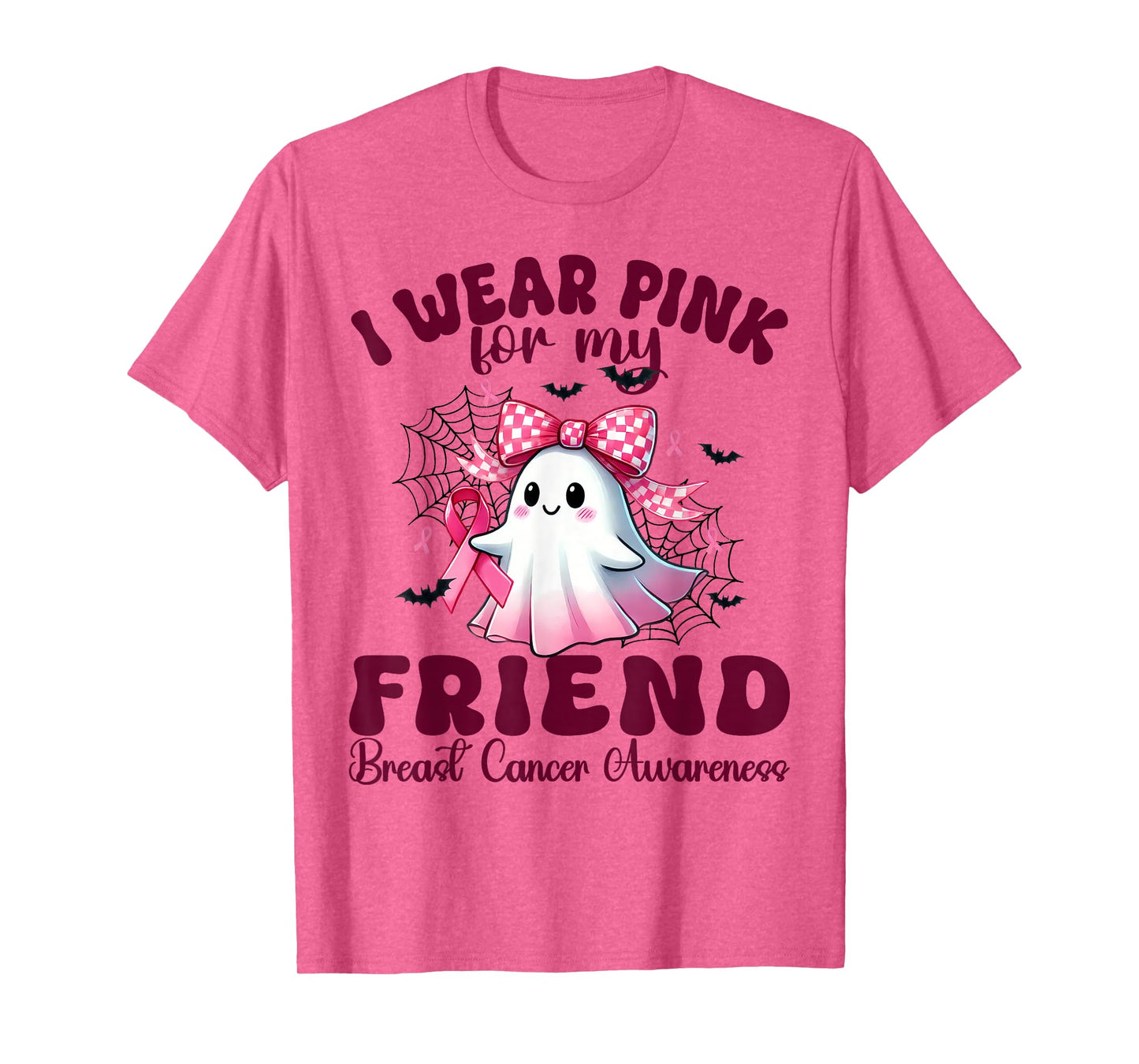 I Wear Pink for my Friend Breast Cancer Awareness halloween T-Shirt