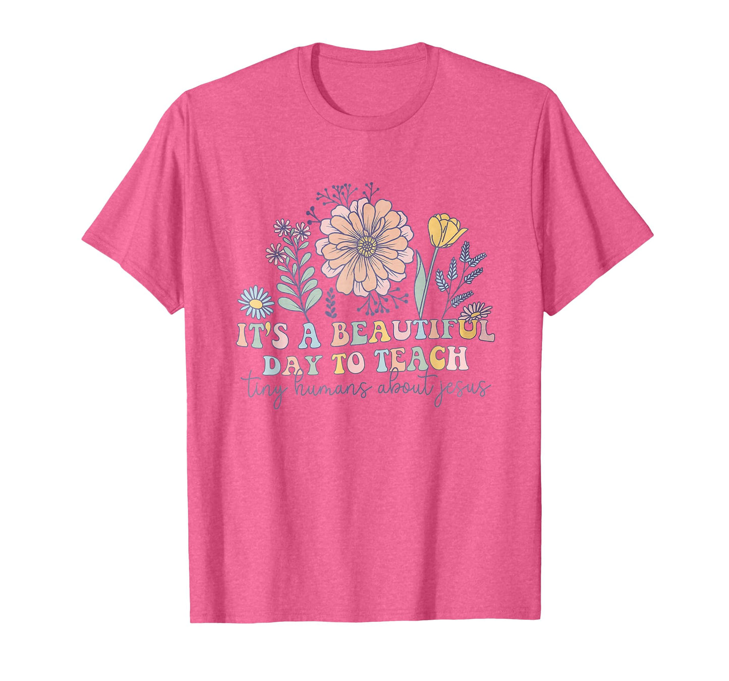 Retro I Teach Tiny Humans About Jesus Christian Teacher T-Shirt