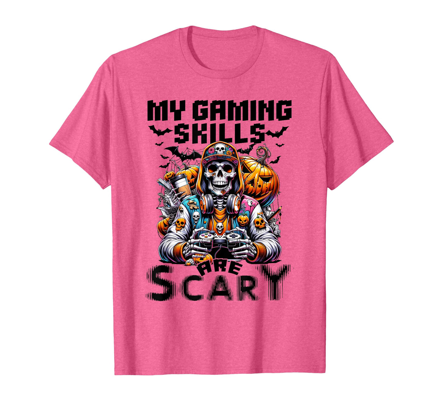 My Gaming Skills are Scary Halloween Gamer Boys Kids T-Shirt