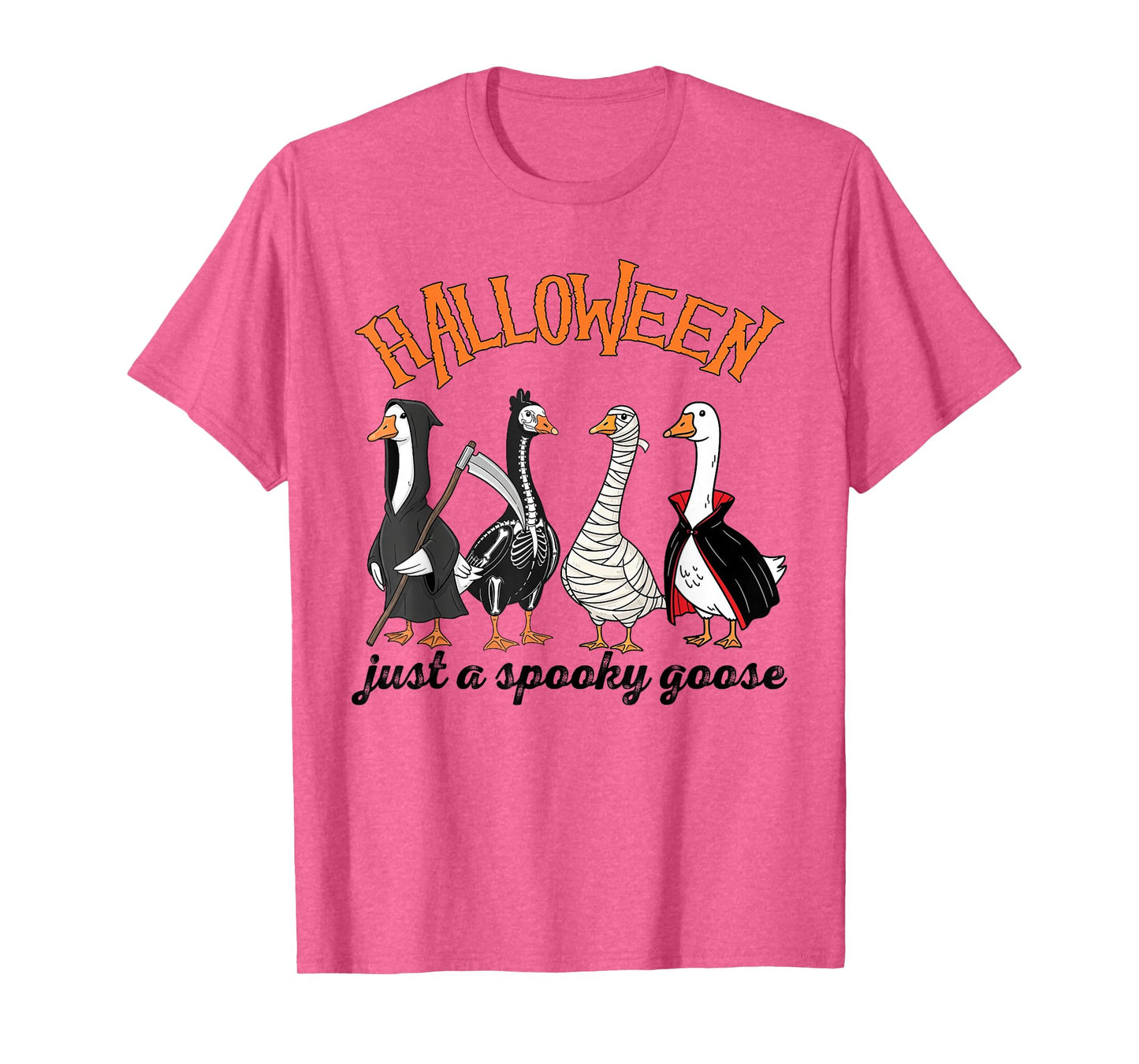 Halloween Just A Spooky Goose, Skeleton Grim Reaper Goose T-Shirt