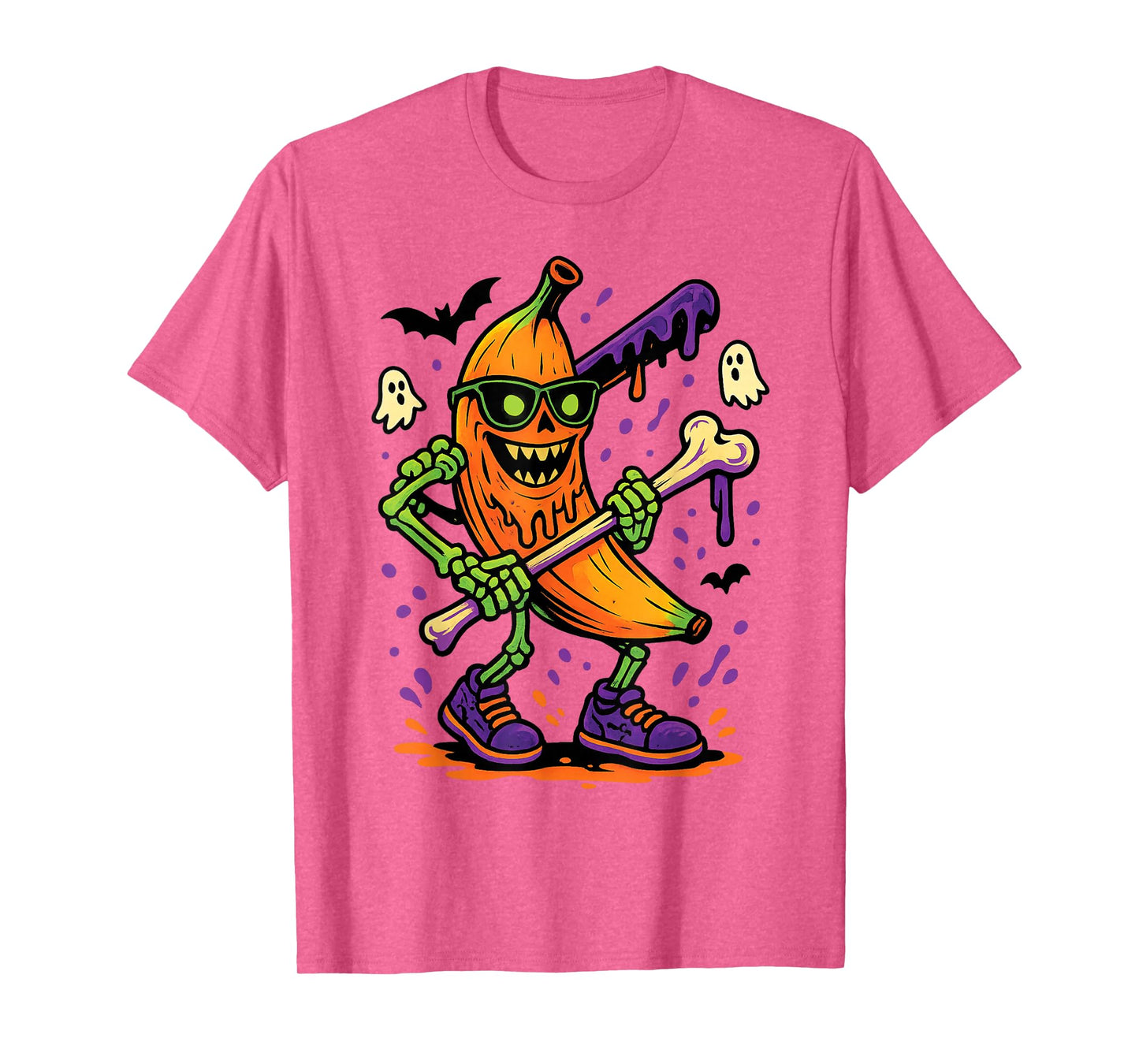 Funny Spooky Banana Skeleton Halloween Kids Youth Boys Girls T-Shirt