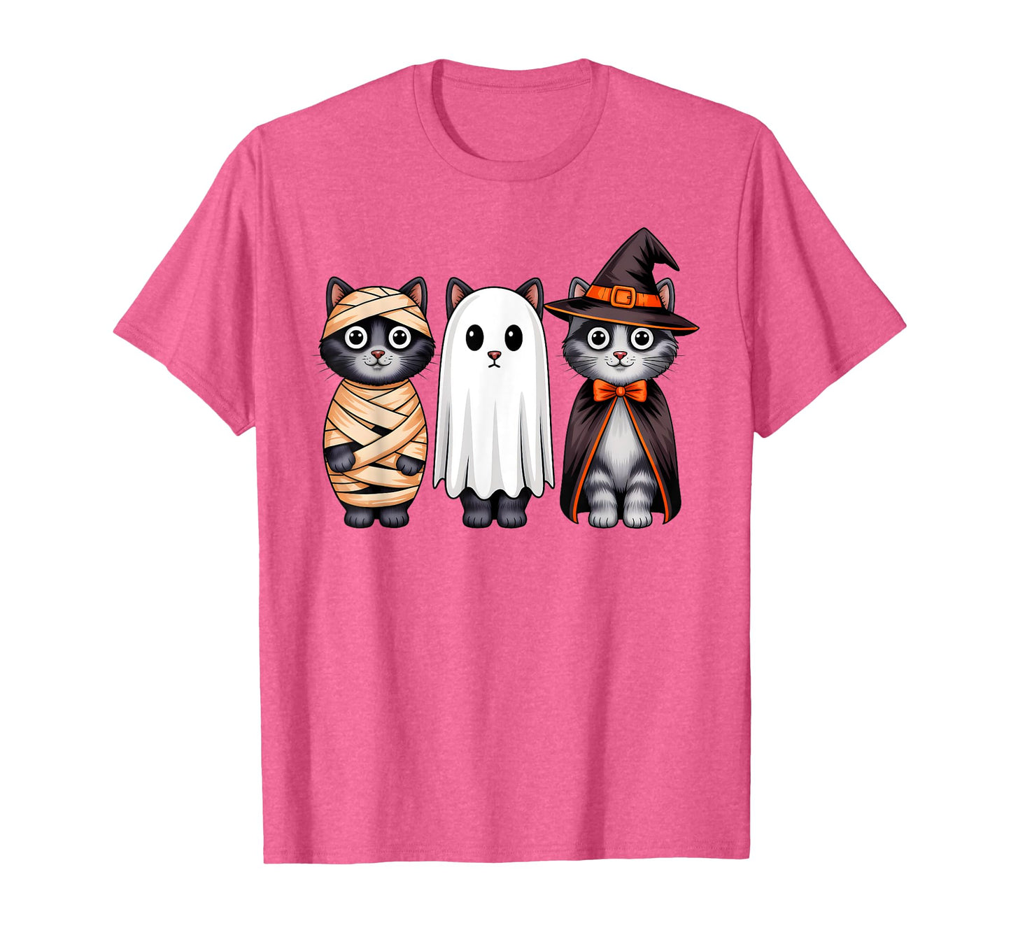 Black Cat Witch Ghost Pumpkin Halloween Costume Girls Women T-Shirt