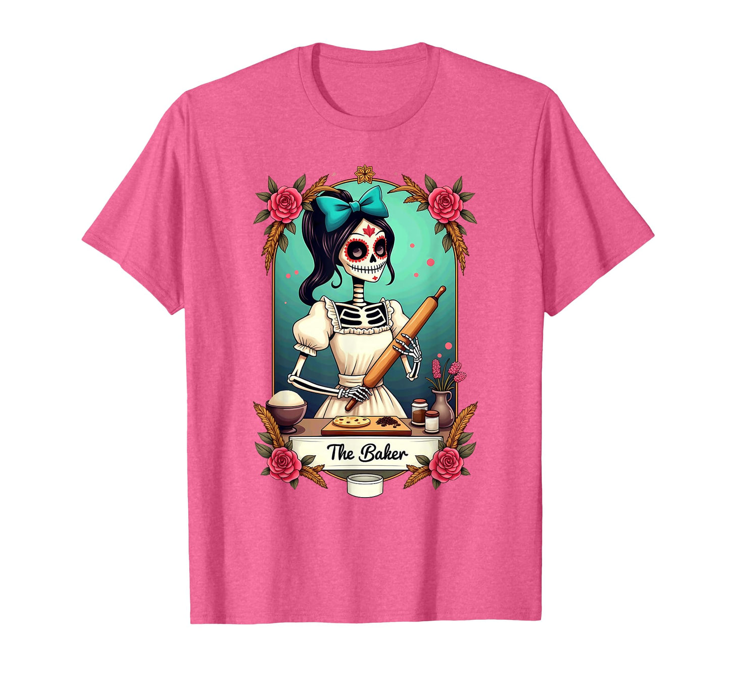 Tarot Card Skeleton Chef The Baker Halloween T-Shirt