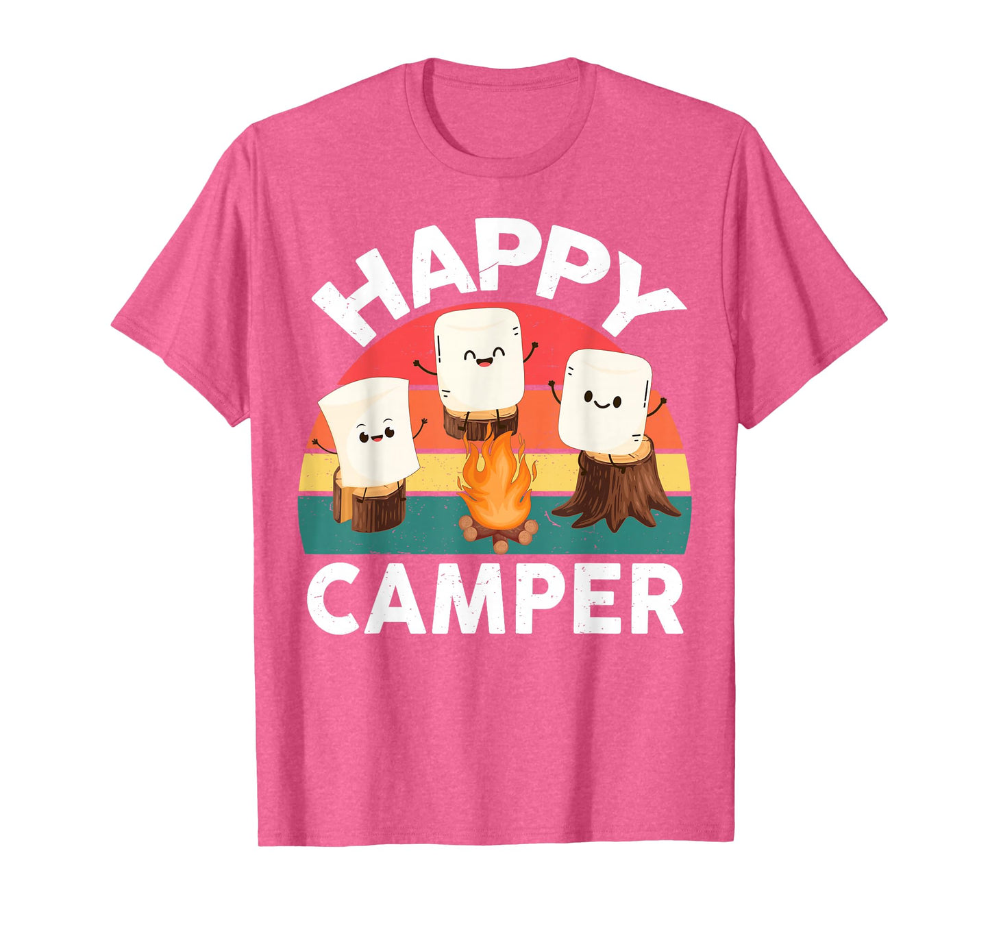 Happy Marshmallow Camper-Shirt Kids Toddler Boy Cute Camping T-Shirt