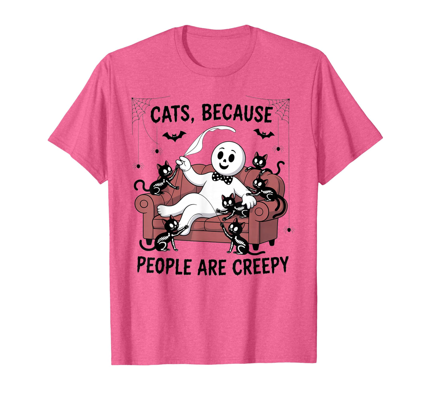 Cats Because People are Creepy Ghost Halloween Cat Mom Kids T-Shirt