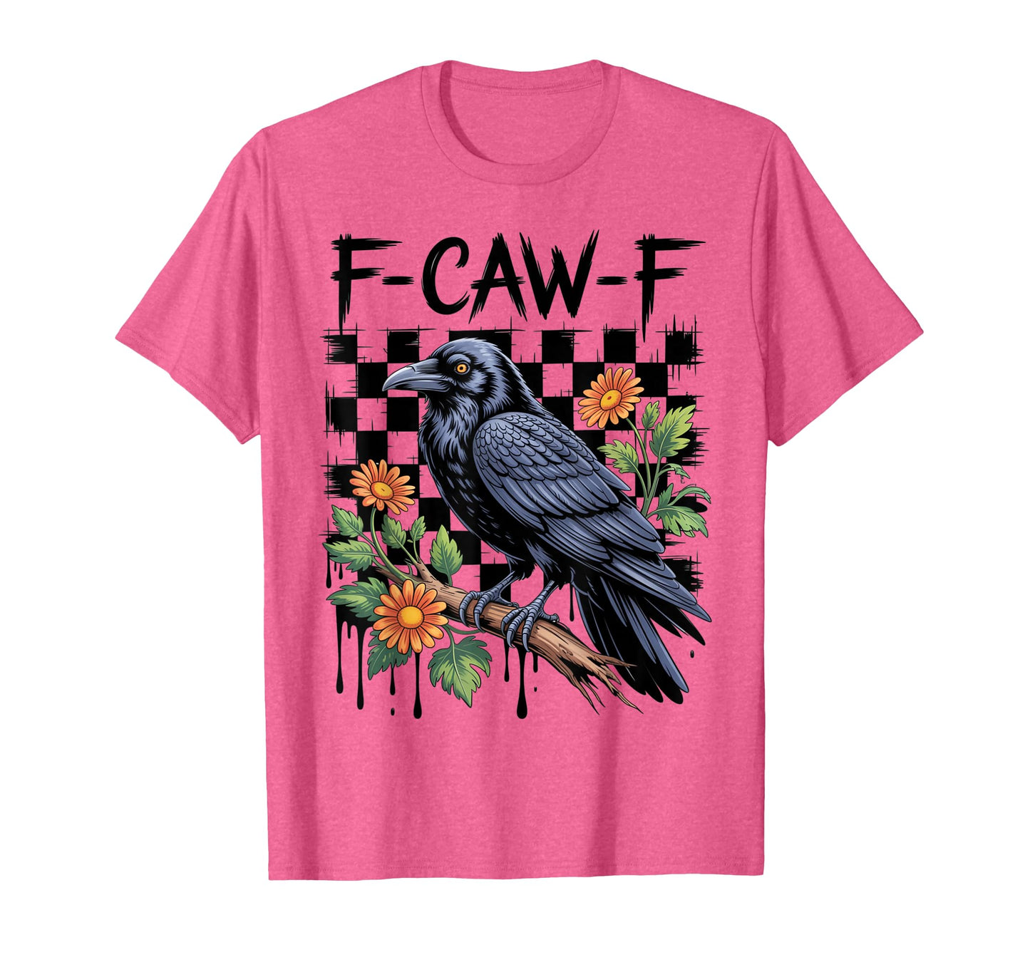 Black Crow F-Caw-F Funny Gothic Bird Moon Adult Humor T-Shirt