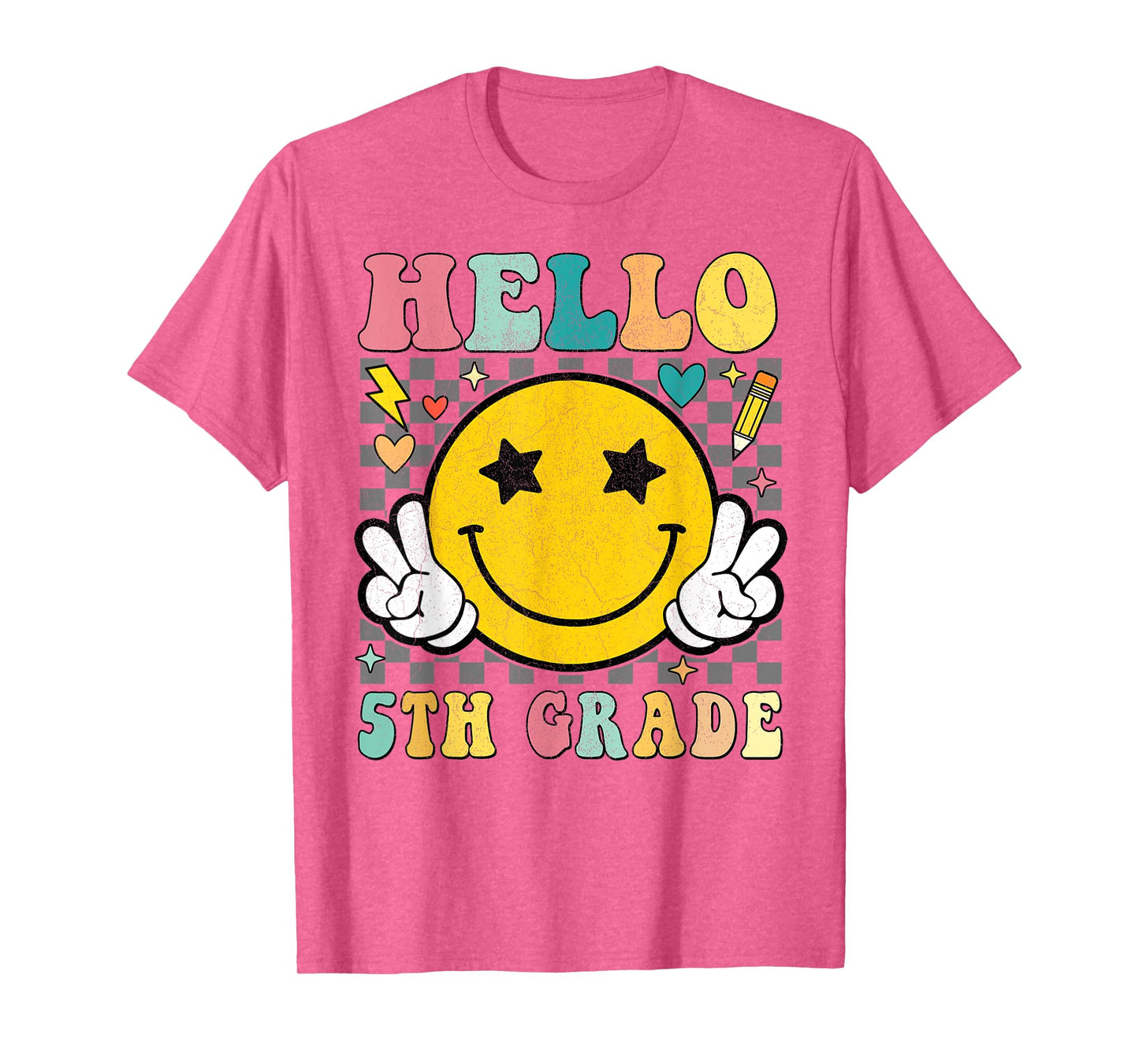 Hello 5th Grade Teacher Kids Happy First Day Back To School T-Shirt