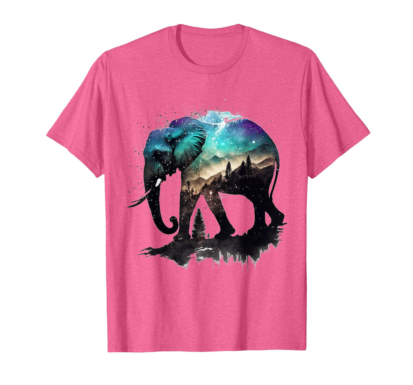 Elephant Art Mountains Astronomy Colourful Animal Elephant T-Shirt