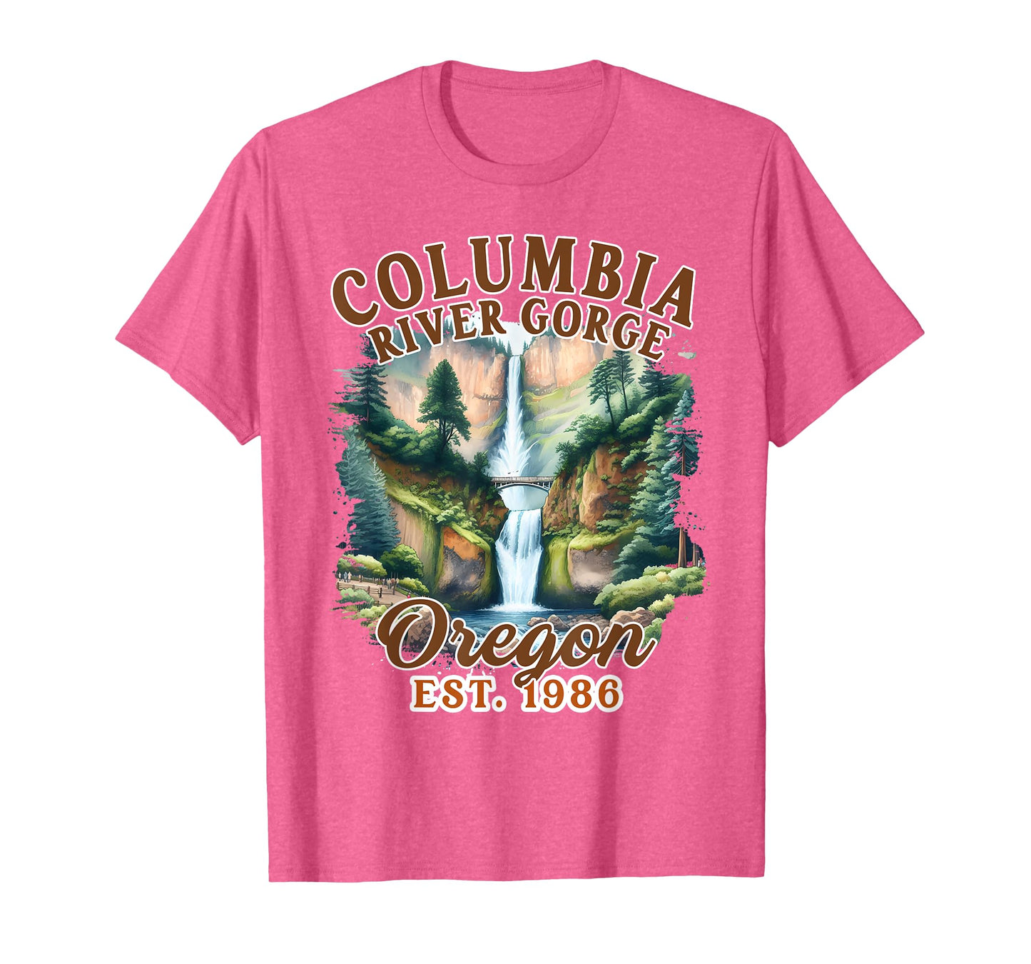 Columbia River Gorge Oregon Waterfall Nature Exploring T-Shirt