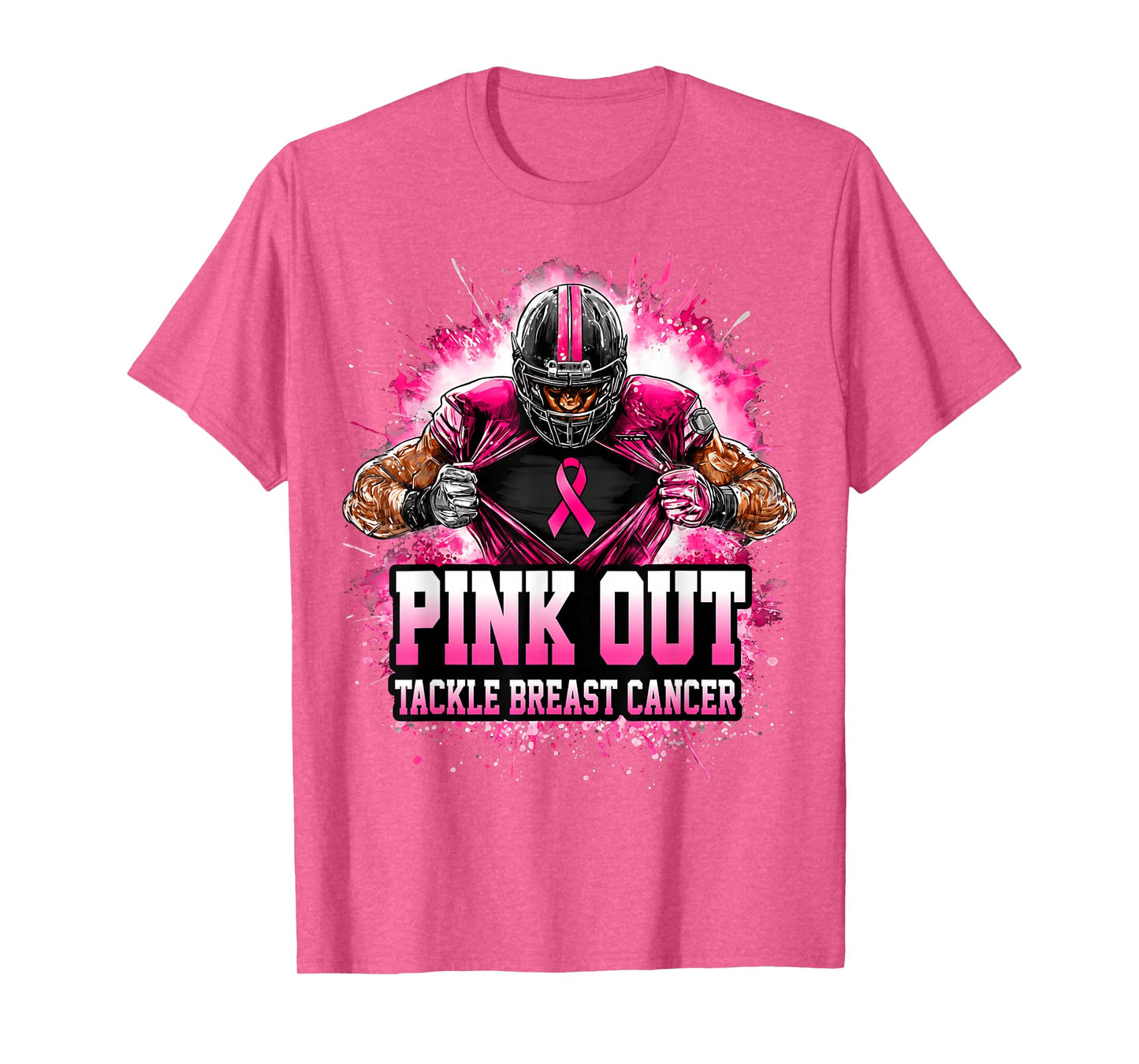 Football Pink Out Tackle Breast Cancer Awareness Men Women T-Shirt