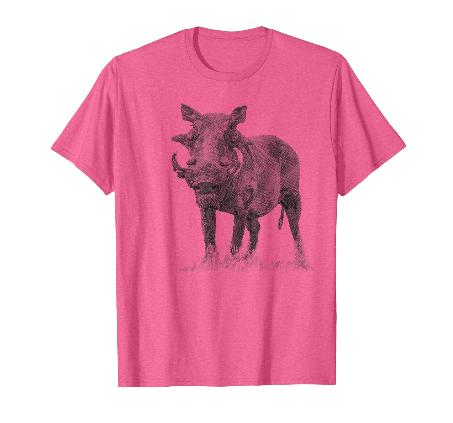 SM's Wild for Africa Apparel Warthog Boar Full Figure Artwork Unisex-Adults T-Shirt Grey Small Animal Print T-Shirt