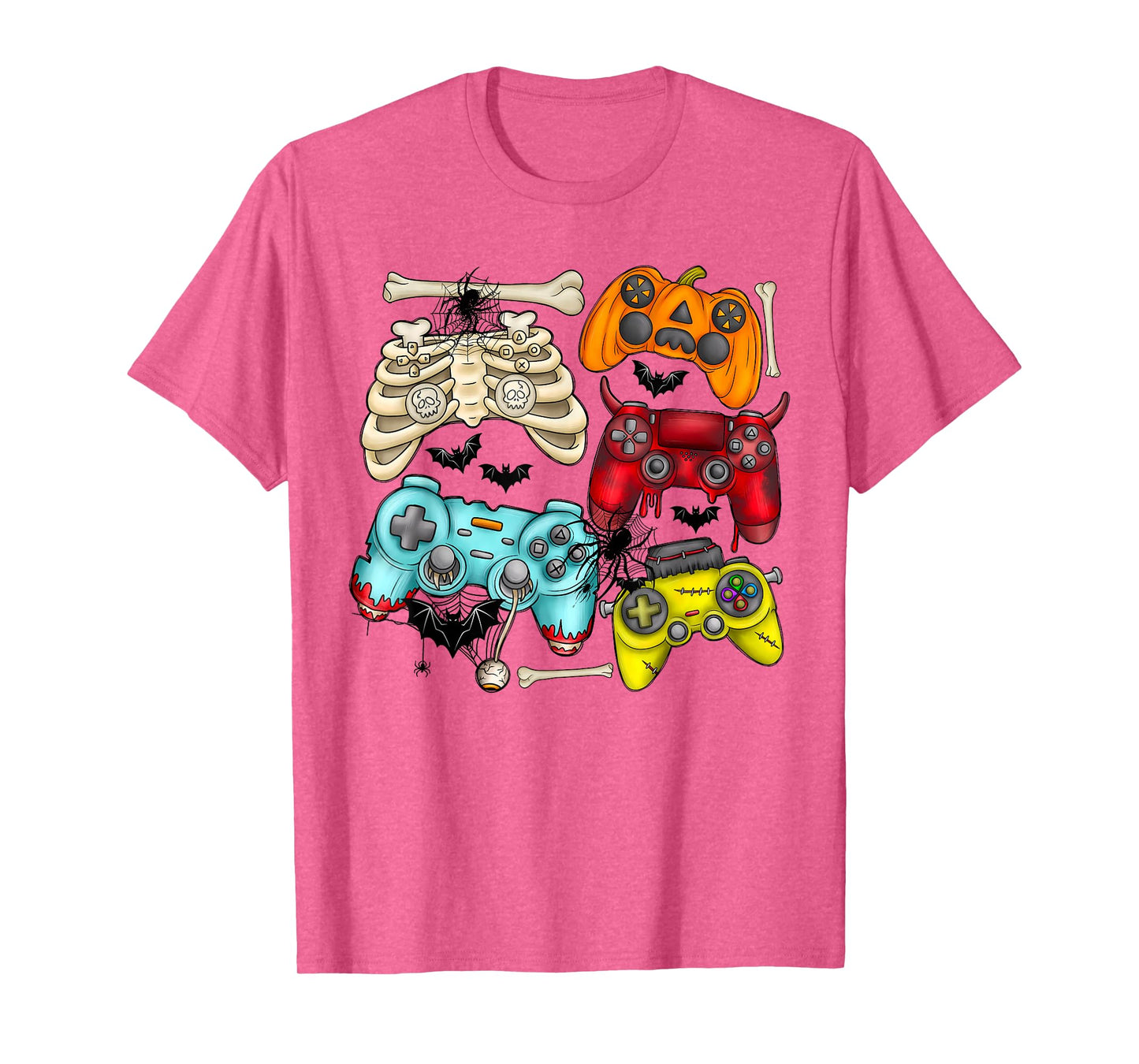 Halloween Skeleton Zombie Gaming Controllers Mummy Boys Kids T-Shirt