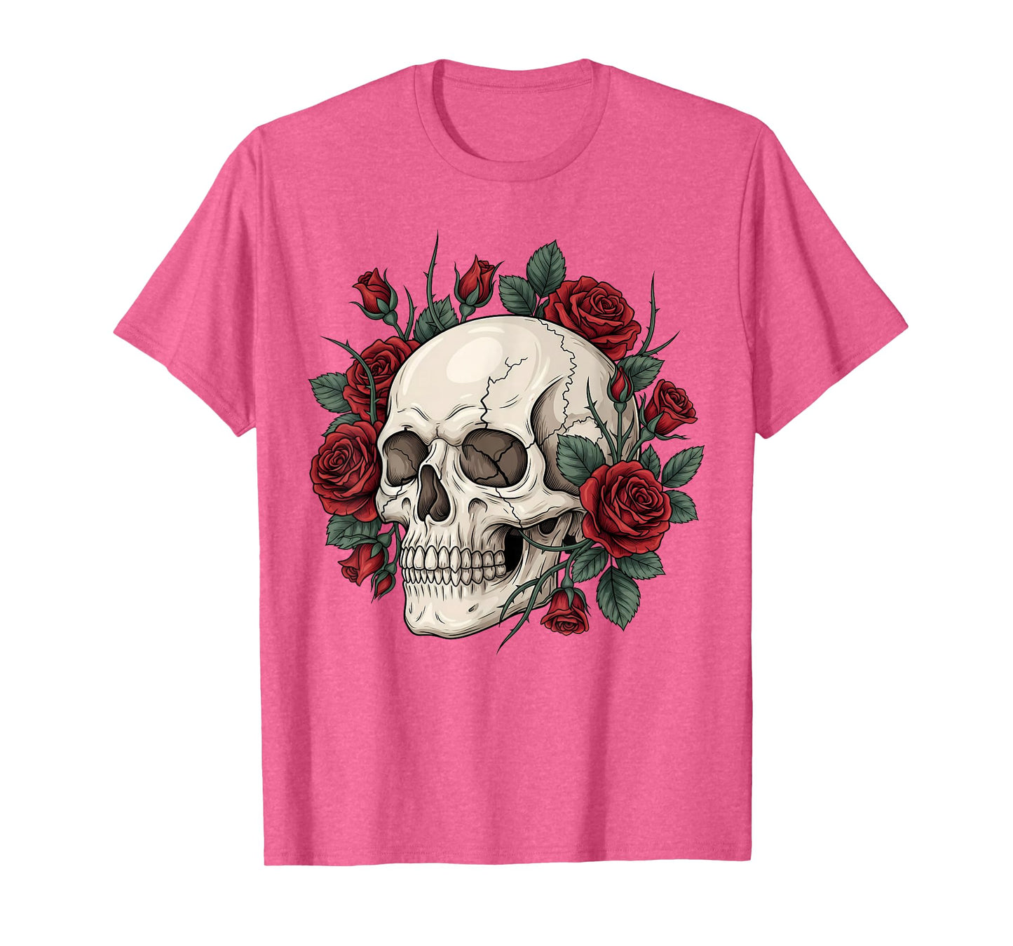 Rose Skeleton Skull Flower Gothic Halloween Costume Floral T-Shirt