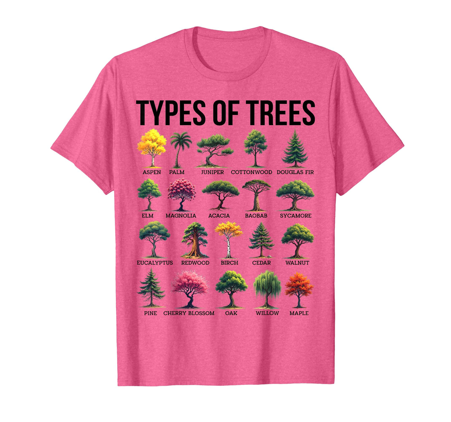 Types Of Trees Different Tree Species Dendrology Environment T-Shirt