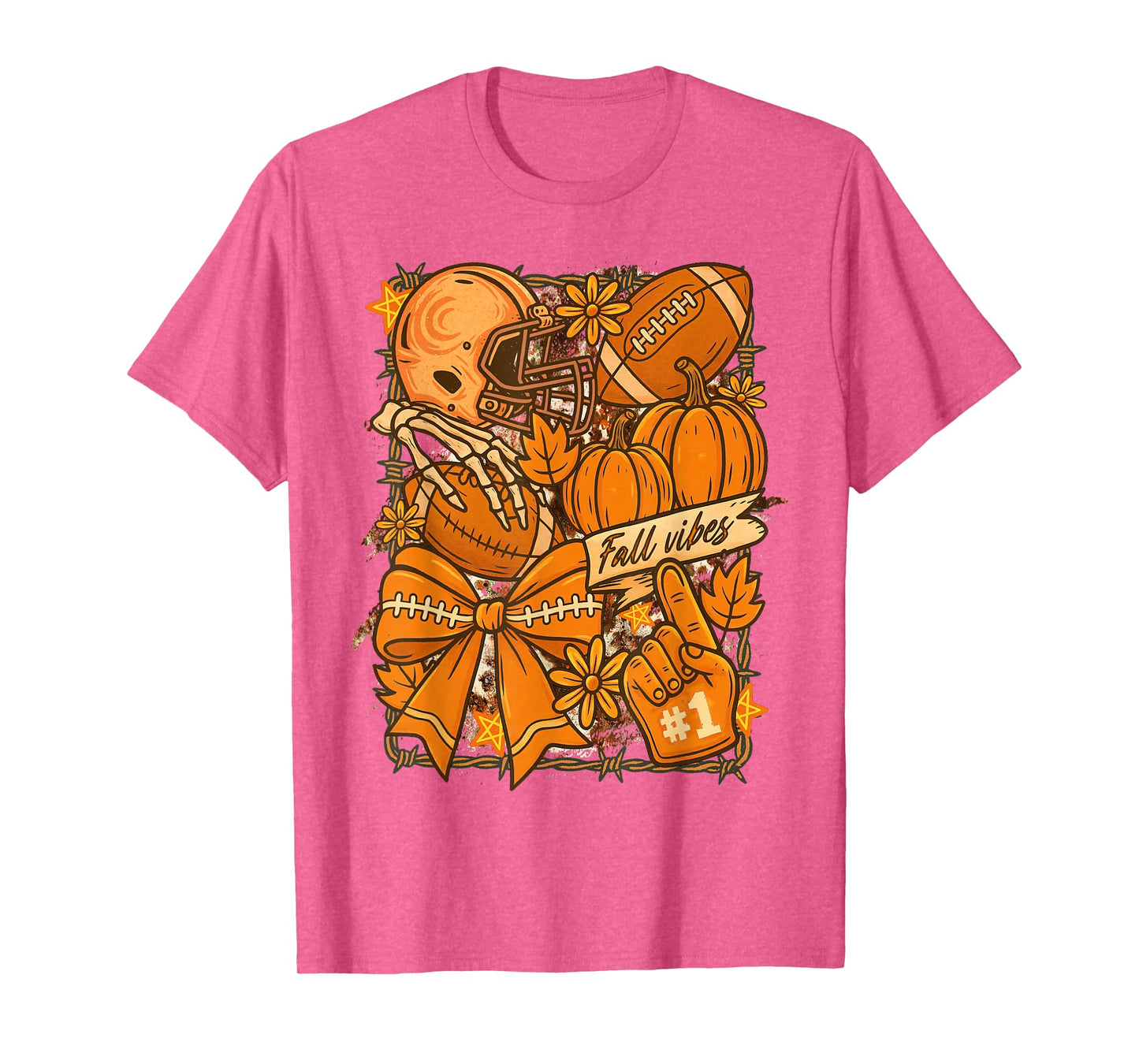 Fall Vibes Autumn Lover Football Cozy Season Thanksgiving T-Shirt