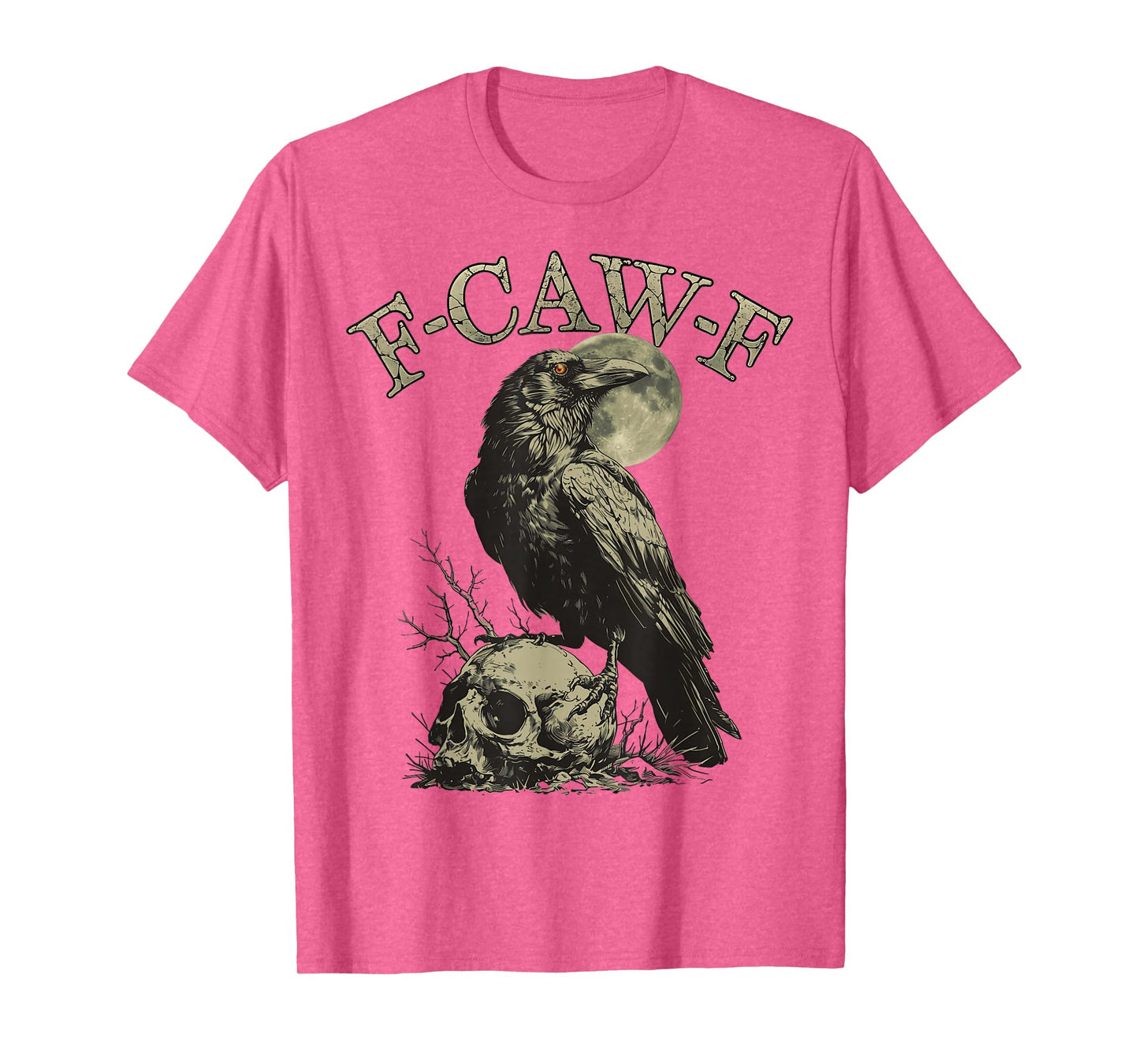 F-Caw-F Funny Black Bird Moon Gothic Adult Humor Vintage T-Shirt