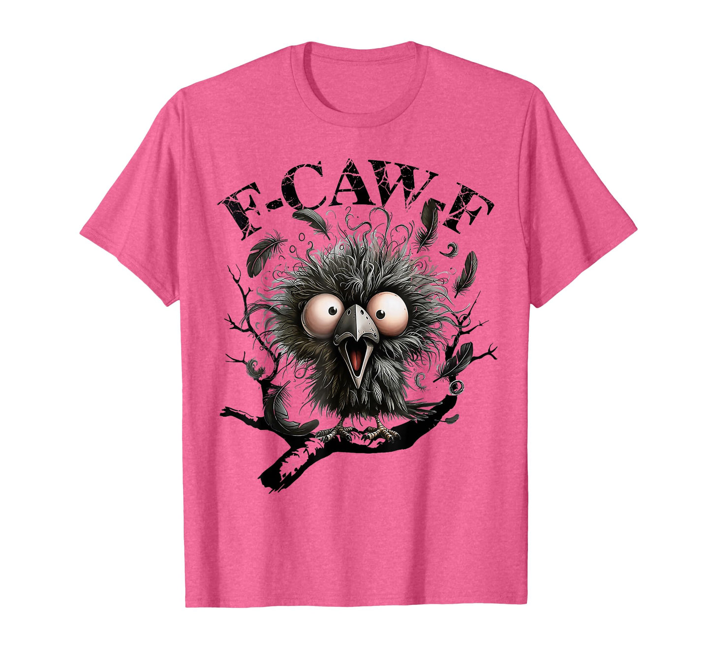F-Caw-F Black Crow Bird Retro Vintage Gothic Moon T-Shirt