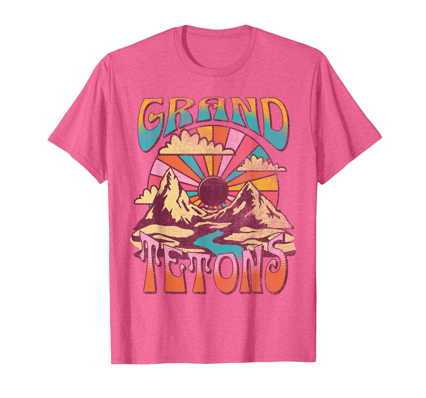 Grand Teton Wyoming Nature Hiking Mountains Outdoors Vintage T-Shirt